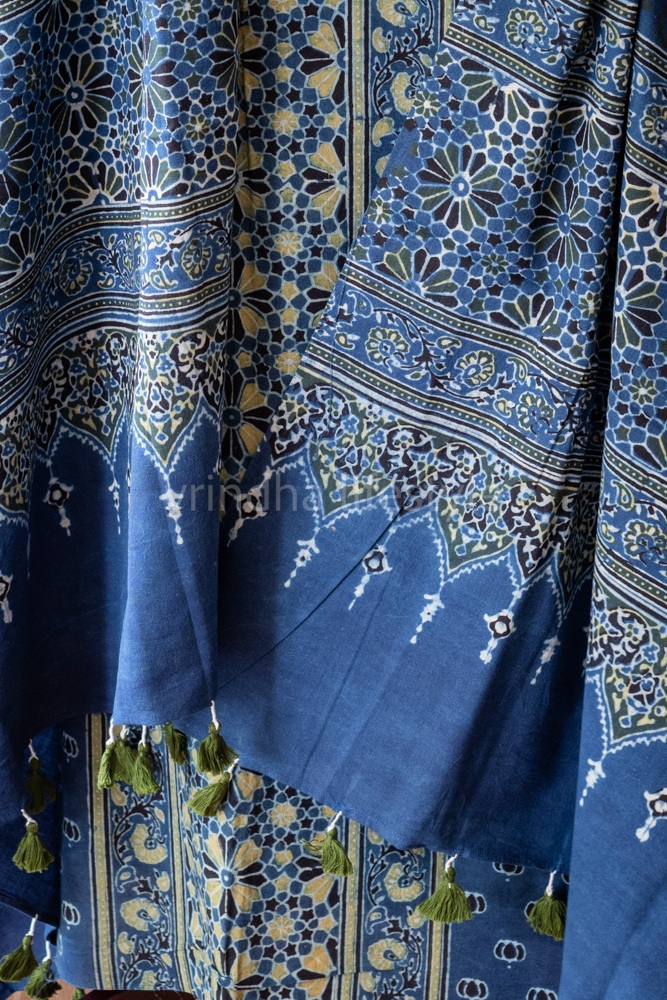 NATURAL AJRAK PRINT COTTON SALWAR MATERIAL