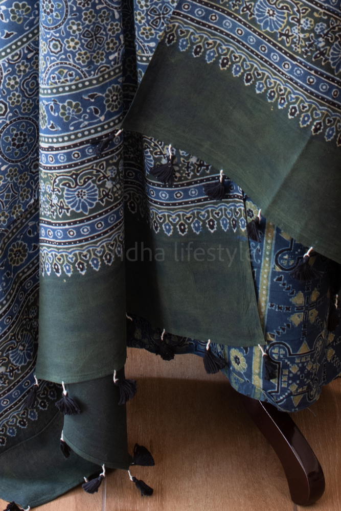 NATURAL AJRAK PRINT COTTON SALWAR MATERIAL