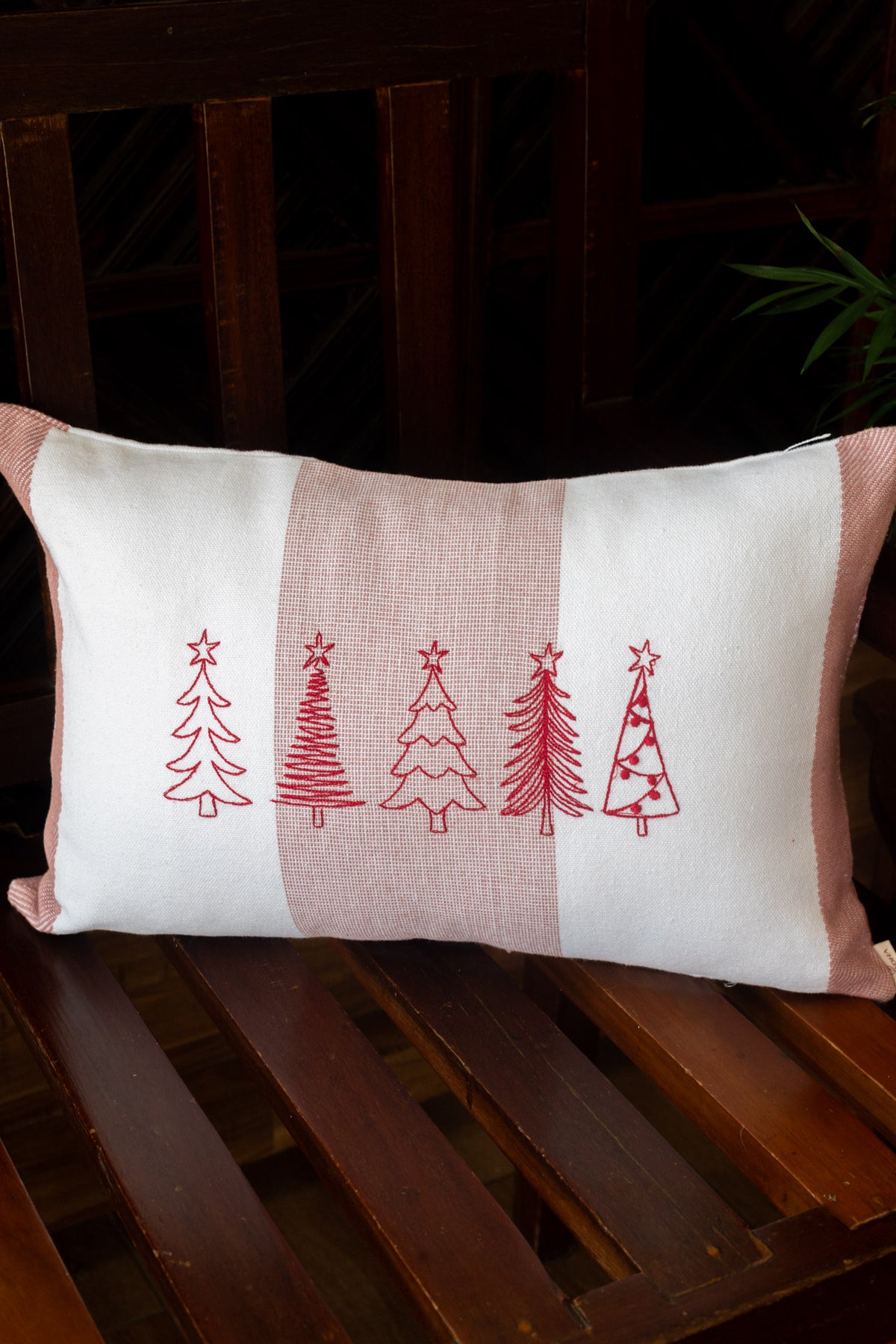 Cotton pre-filled cushion cover with embroidery -12x18 inches-single unit