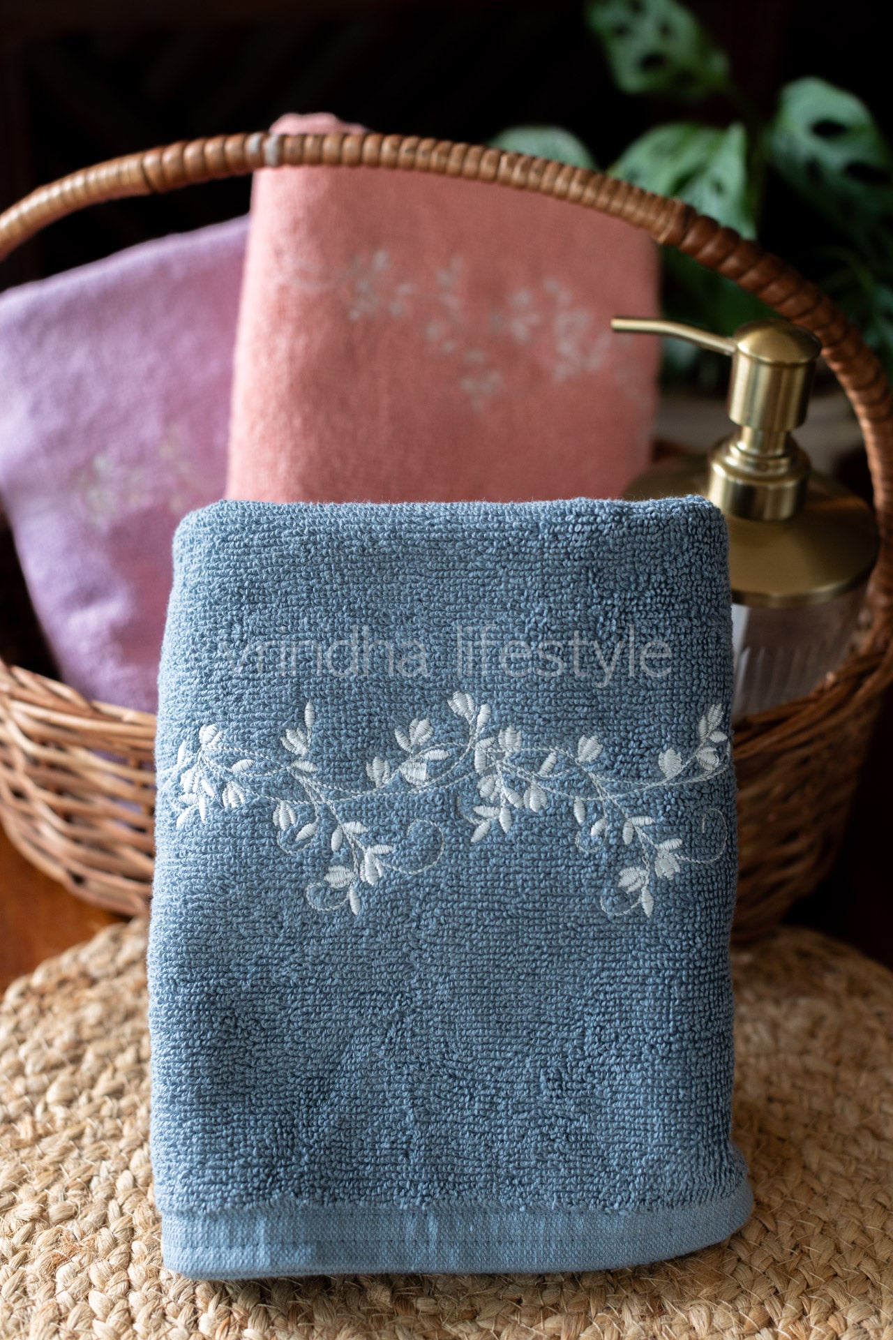 SOFT HAND TOWEL with embroidery -17x26 inches( single unit)