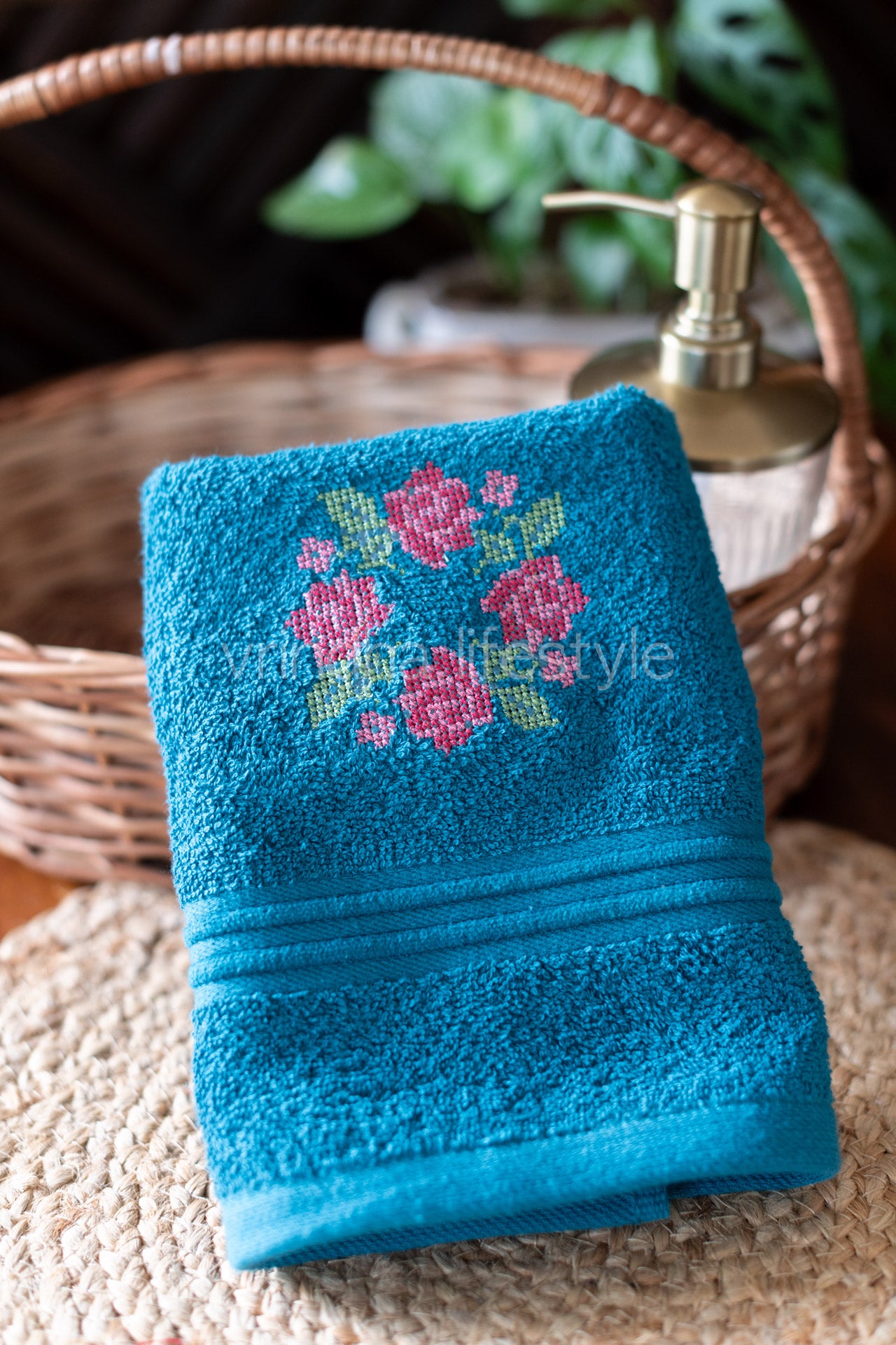 SOFT HAND TOWEL with embroidery -17x26 inches( single unit)
