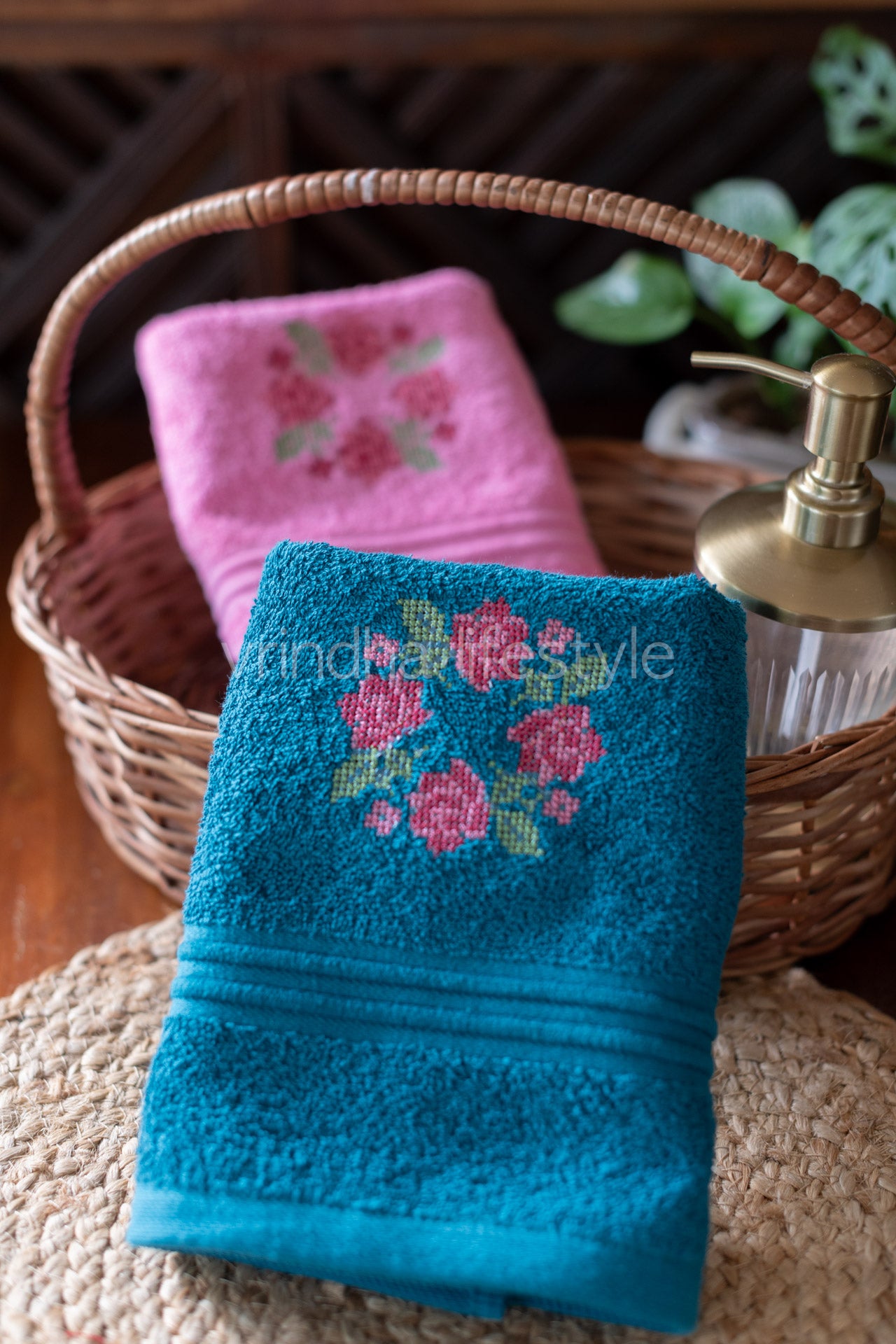 SOFT HAND TOWEL with embroidery -17x26 inches( single unit)