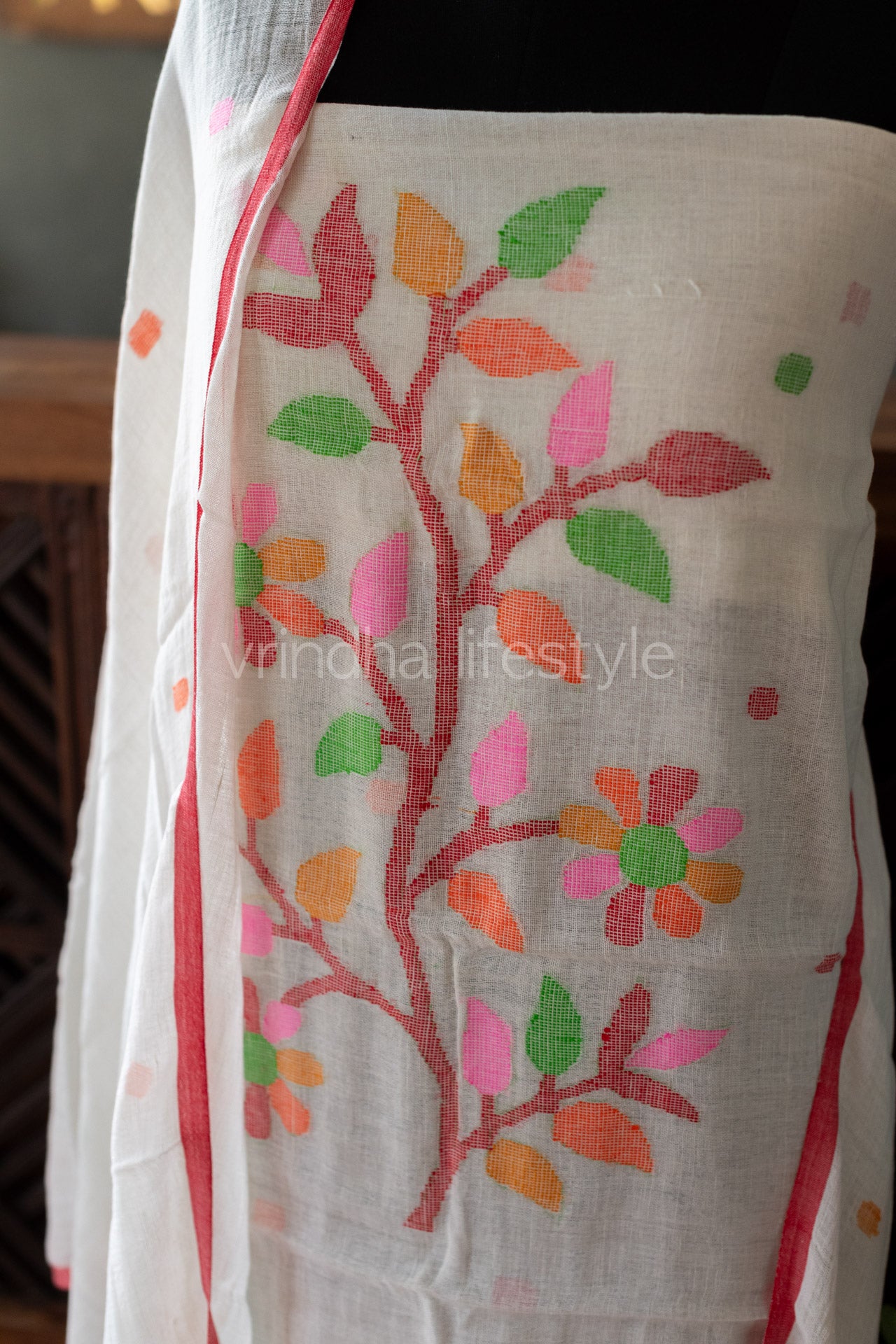 Pure linen Jamdhani Salwar material-2 pcs set
