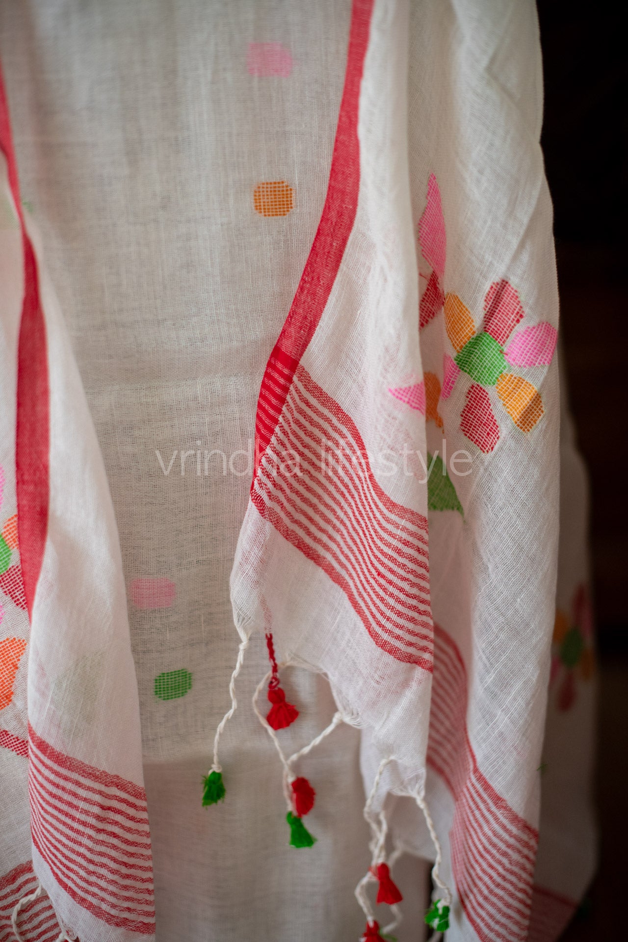 Pure linen Jamdhani Salwar material-2 pcs set