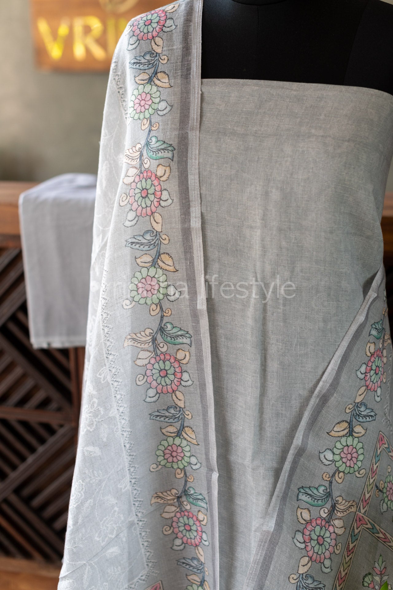 PURE LINEN SALWAR MATERIAL-3 pcs set