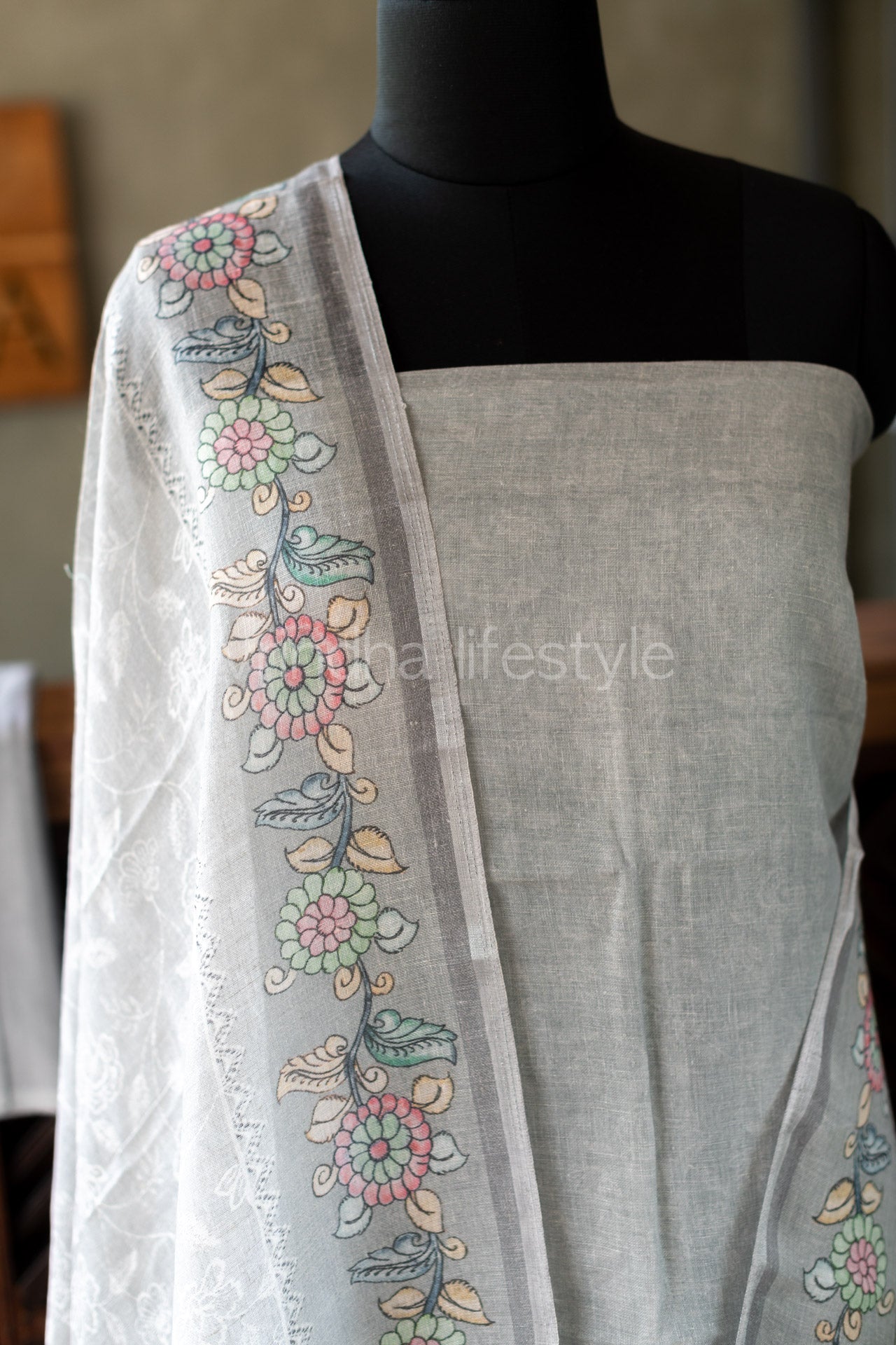 PURE LINEN SALWAR MATERIAL-3 pcs set