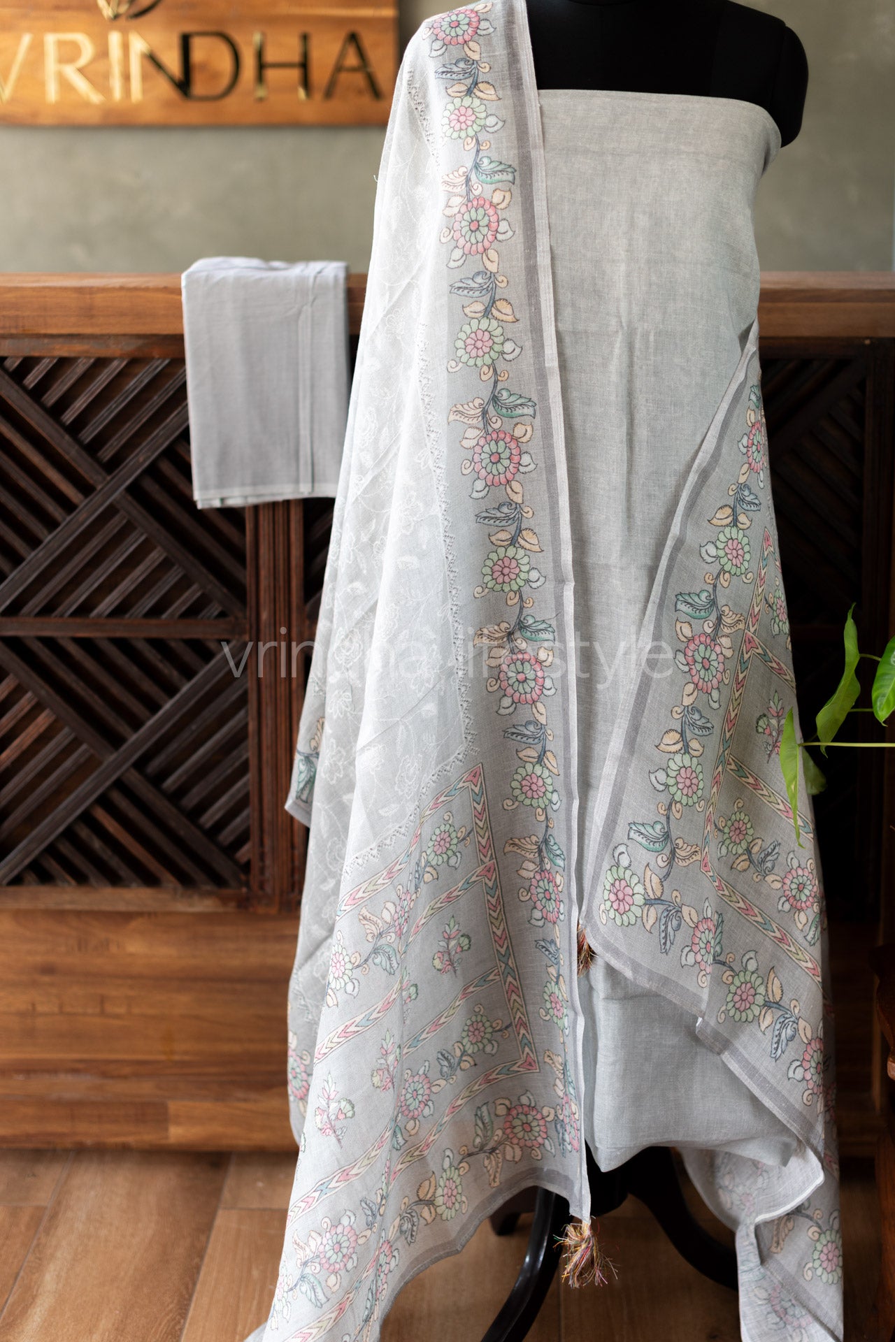 PURE LINEN SALWAR MATERIAL-3 pcs set