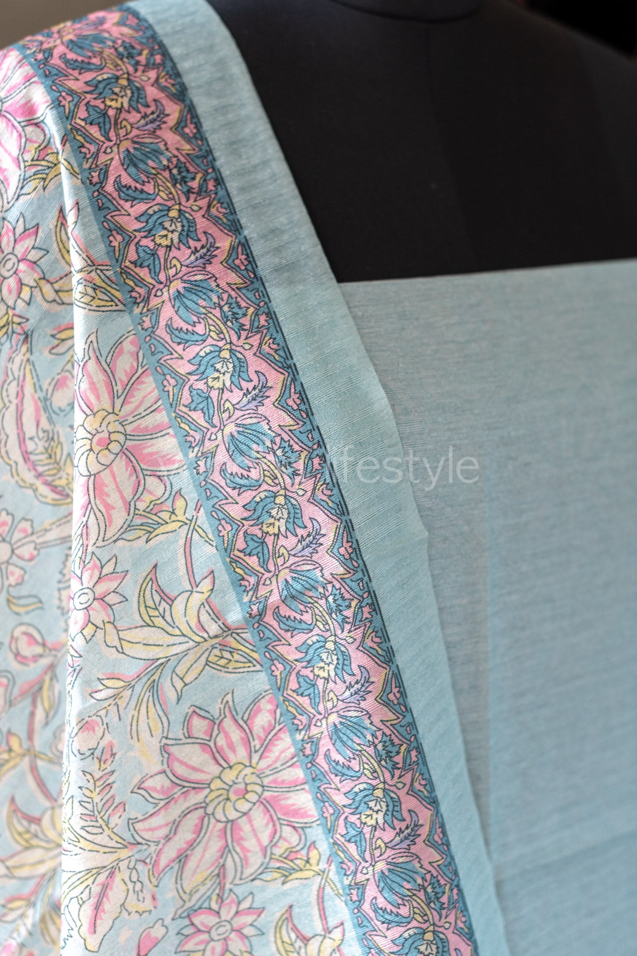 SEMI SILK SALWAR MATERIAL -Top and dupatta only