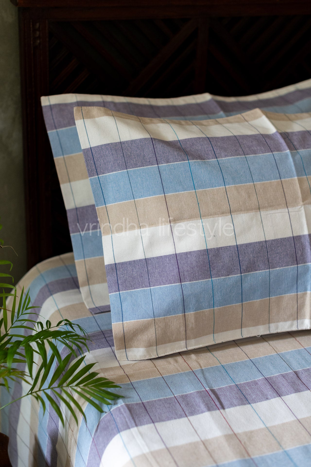 WOVEN HANDLOOM COTTON BEDSHEET SET-Super king size