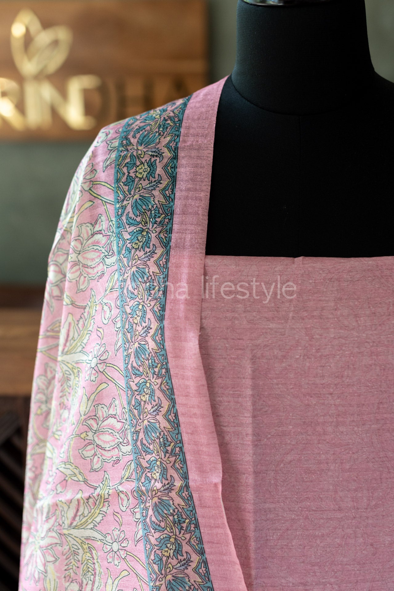 SEMI SILK SALWAR MATERIAL -Top and dupatta only