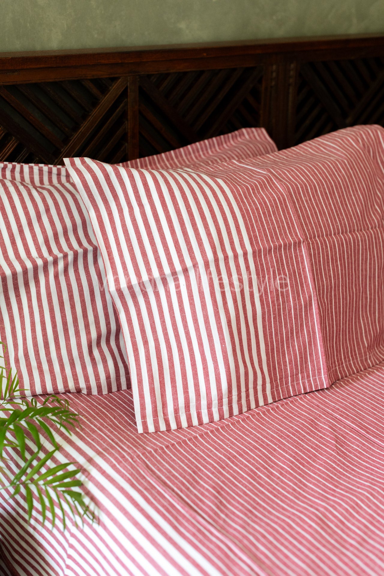 WOVEN HANDLOOM COTTON BEDSHEET SET-Super king size