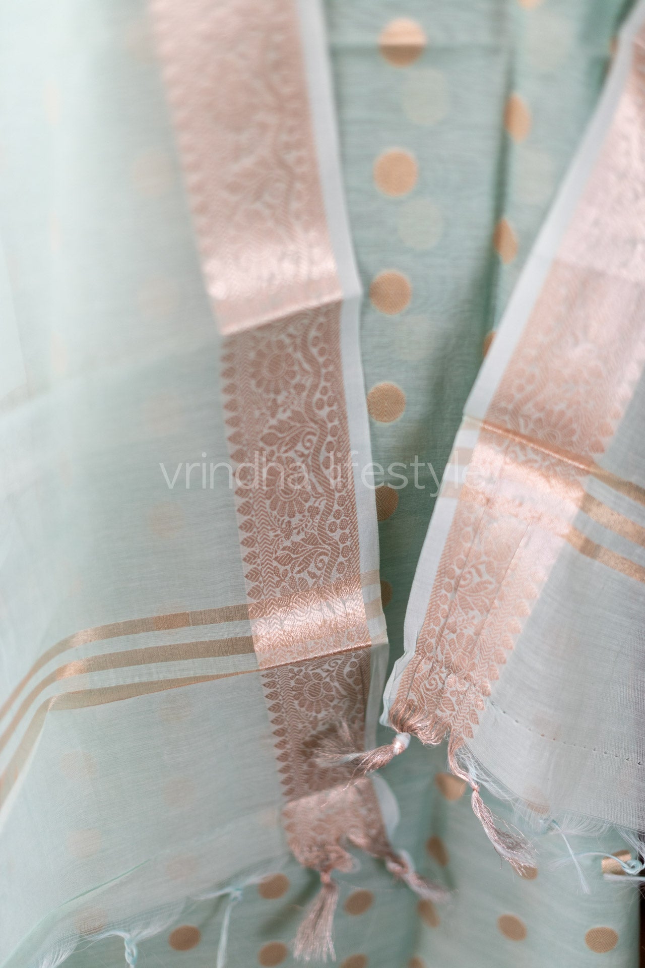 BANARASI SALWAR MATERIAL-Chanderi cotton 3 pcs set