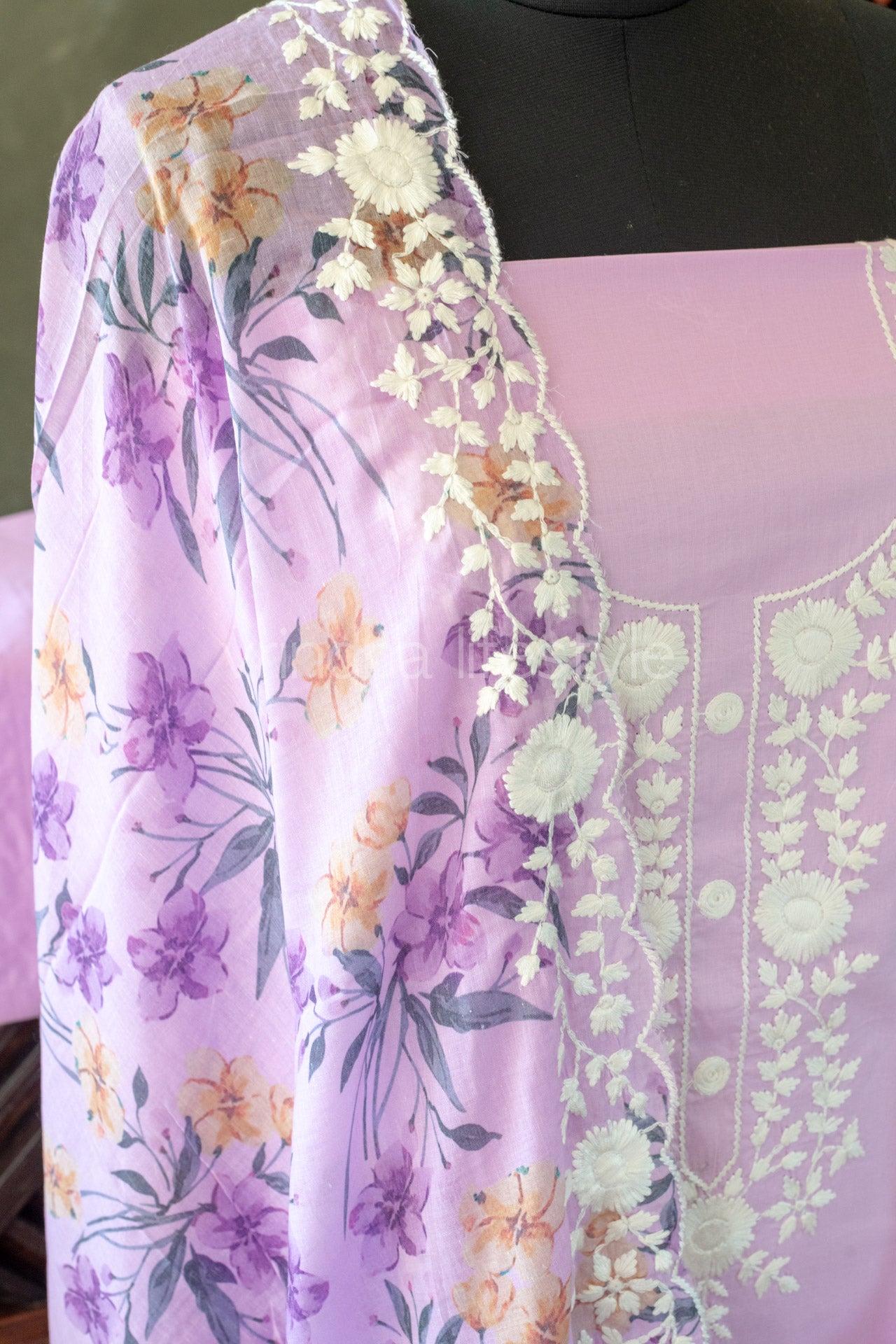 COTTON SALWAR MATERIAL with hand embroidery