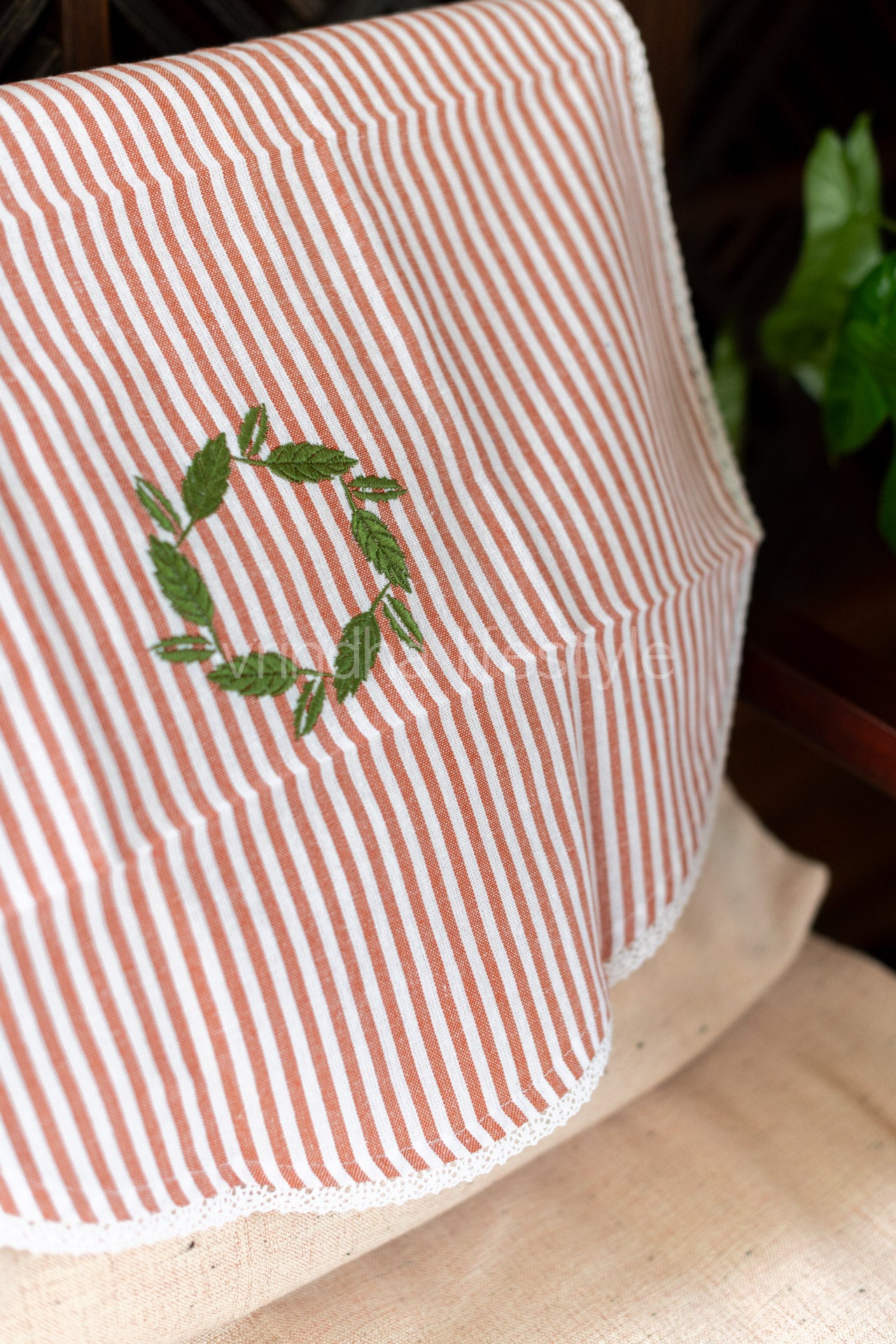 SOFA BACK COVER-with embroidery and lace detailing -Set of 5