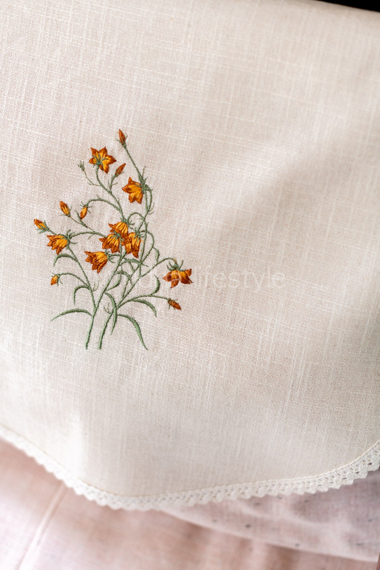 SOFA BACK COVER-with embroidery and lace detailing -Set of 5