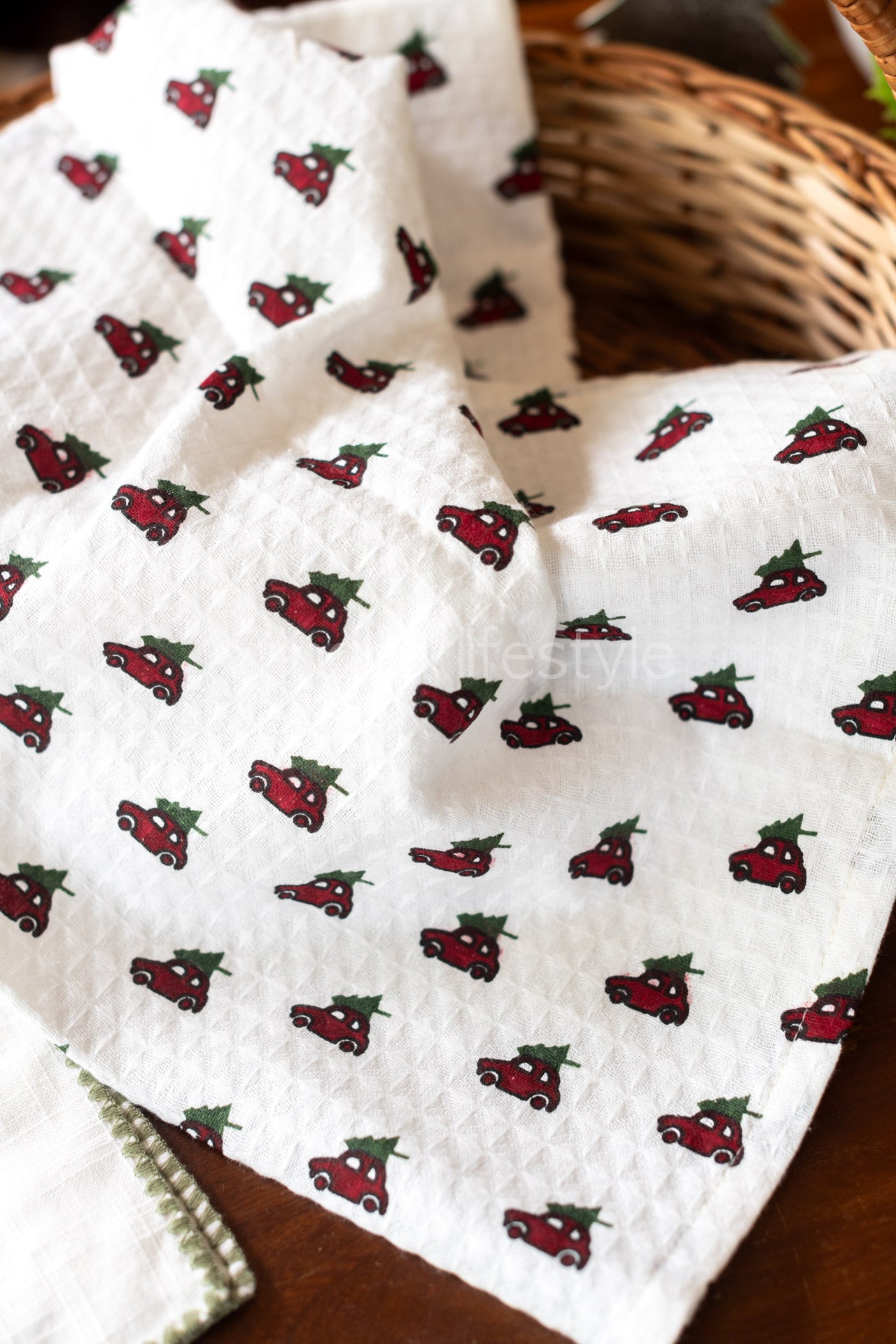 Cotton waffle Kitchen towels-Set of two-2 piece gift set