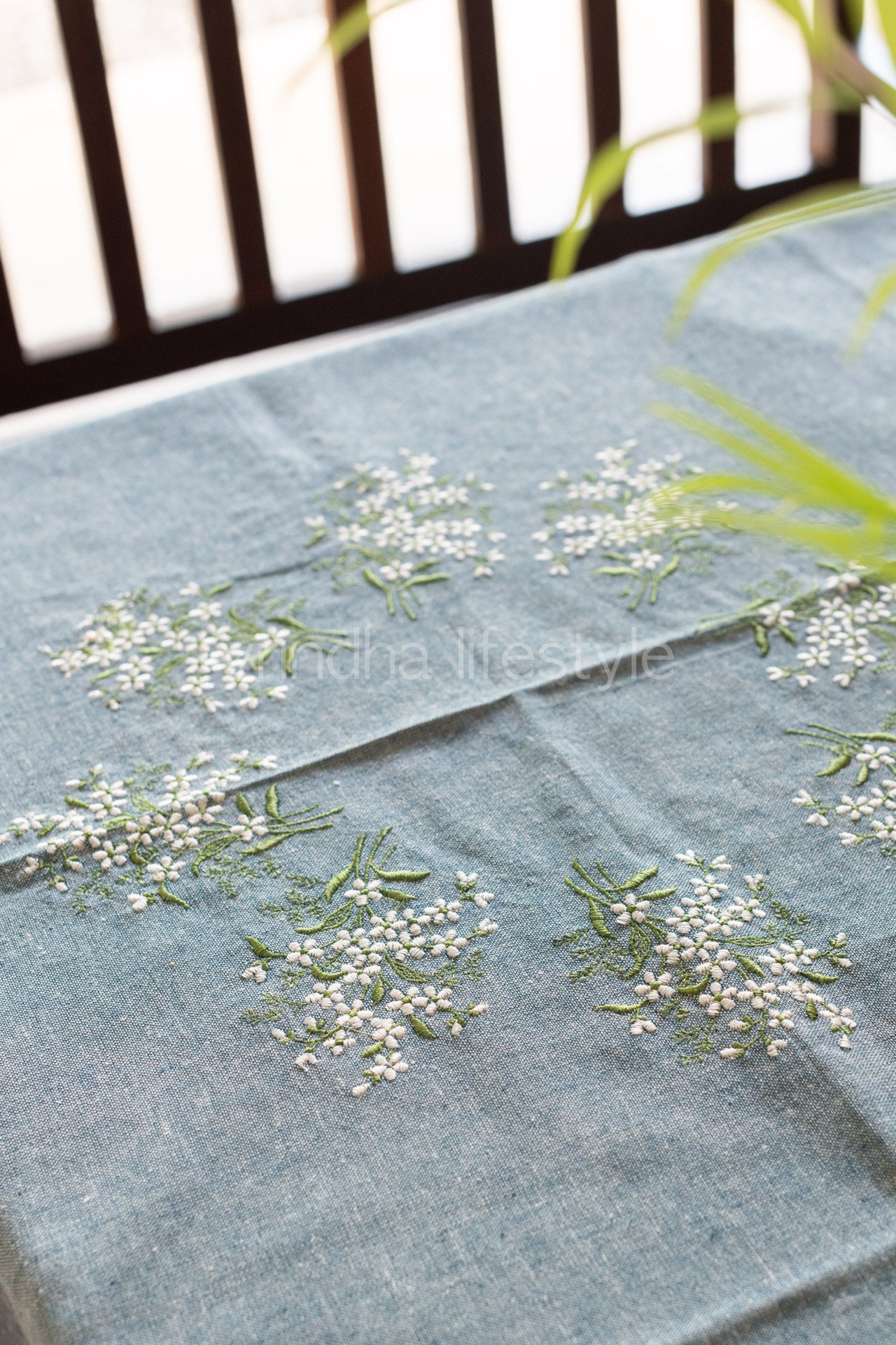 COFFEE TABLE CLOTH with embroidery -42x42 inches