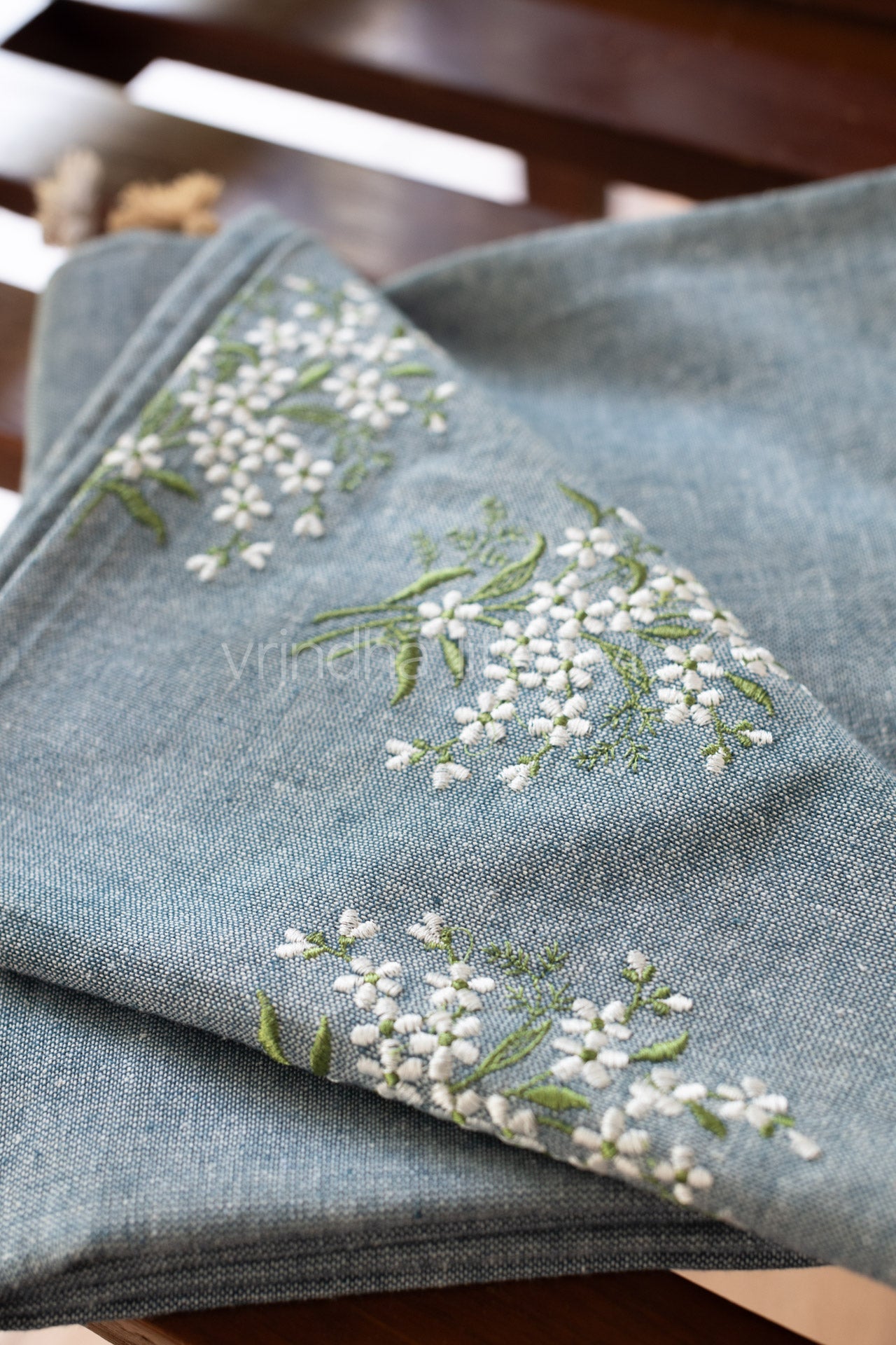 COFFEE TABLE CLOTH with embroidery -42x42 inches