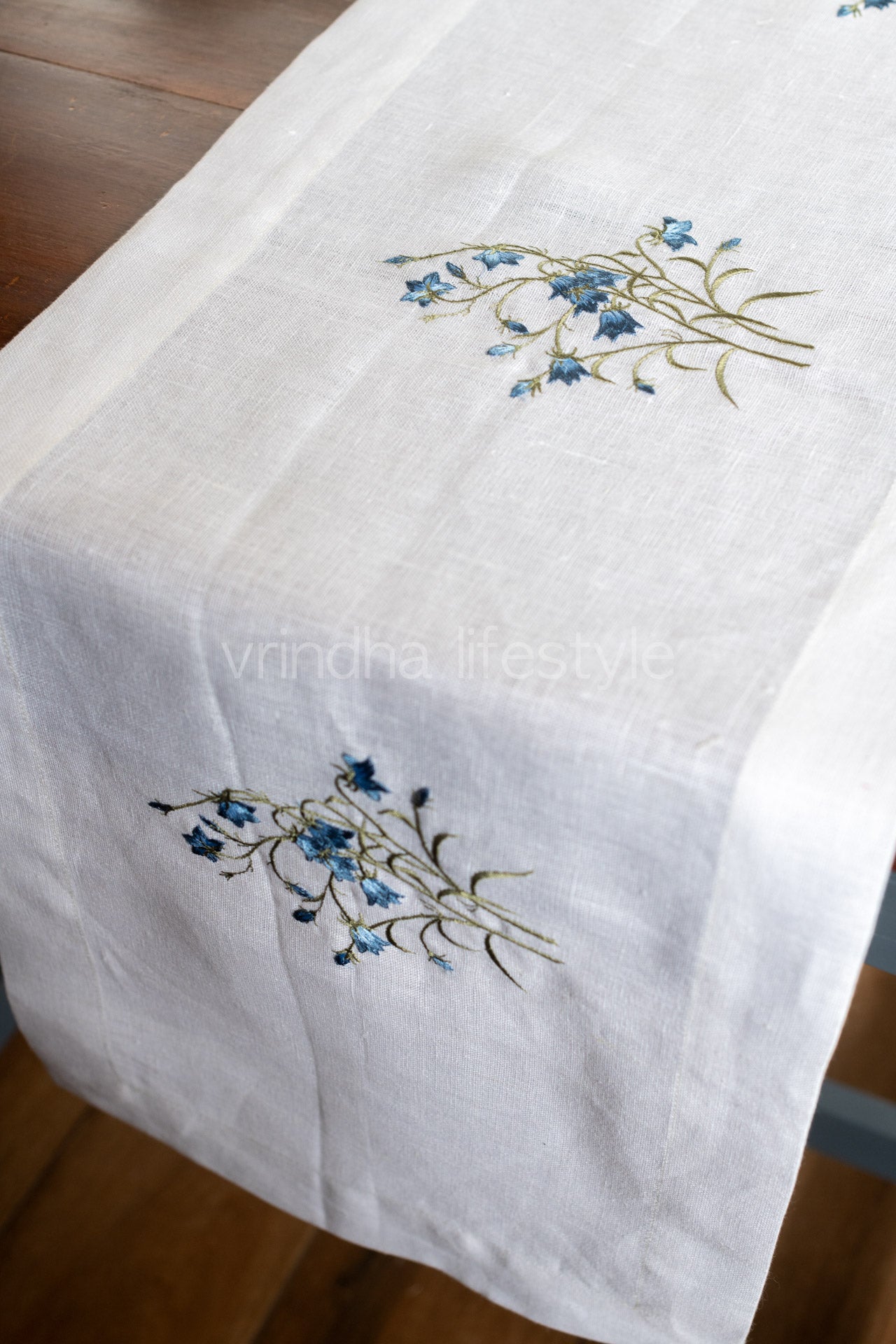 Pure Linen table runner with embroidery- 15x48 inches-customisable