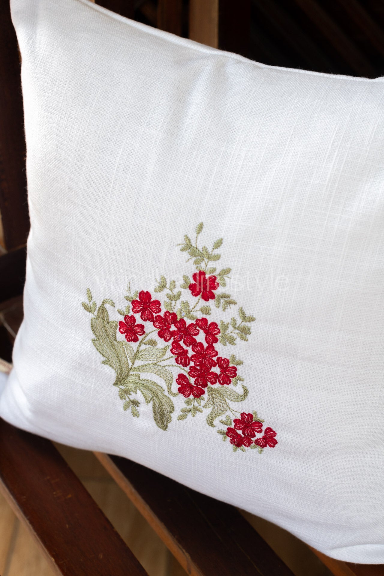 Cotton cushion cover with embroidery -Single unit- 16x16 inches