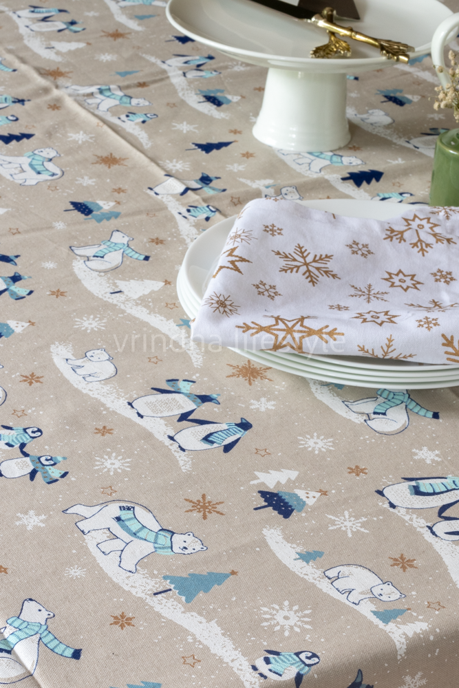 CHRISTMAS THEME TABLE CLOTH -8 to 10 seater