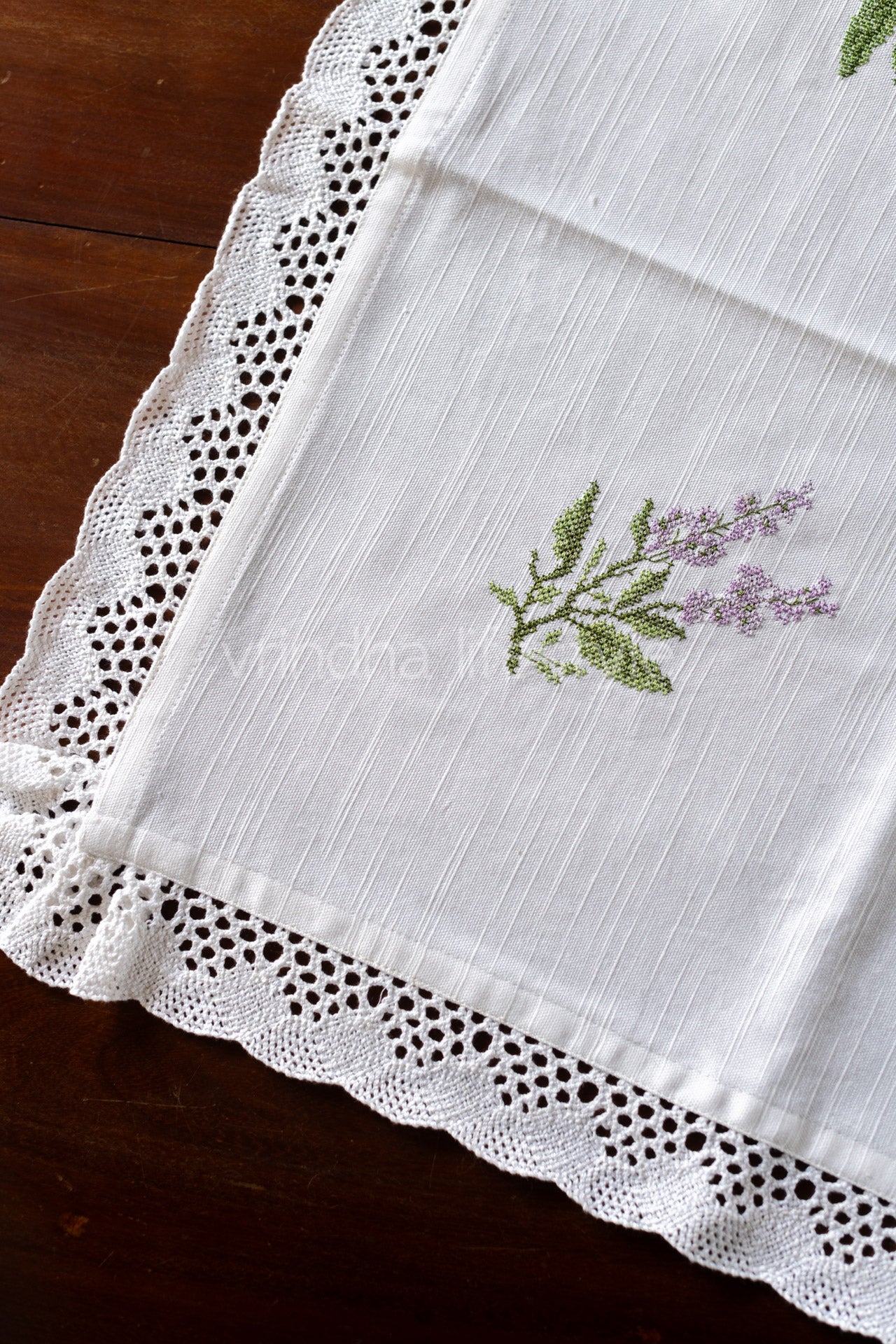 COTTON TABLE CLOTH with embroidery -Square -coffee table cover-customisable