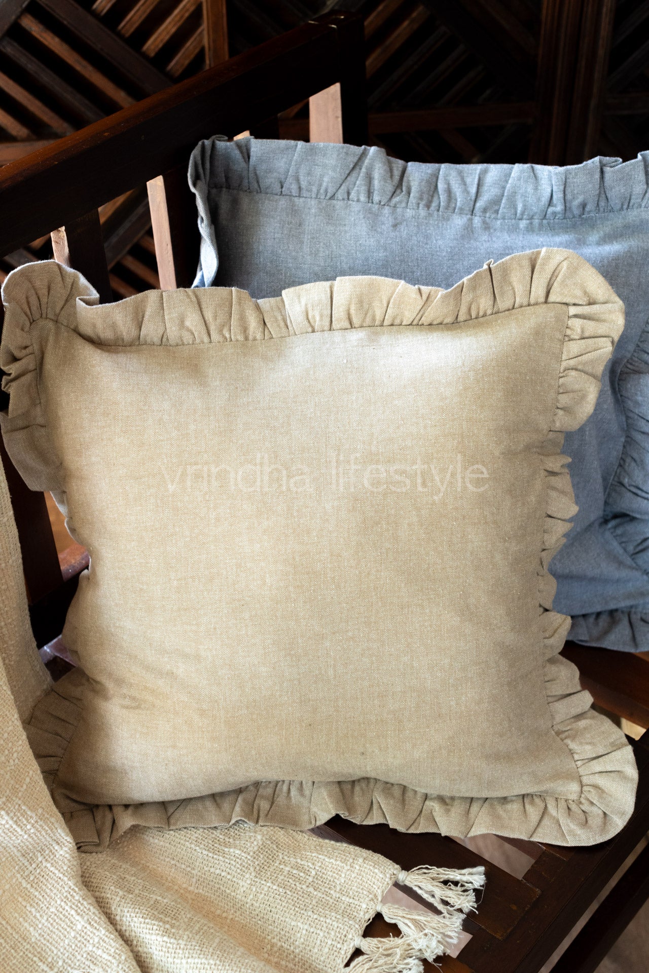 COTTON CUSHION COVERS with frill-Single Unit-Customisable