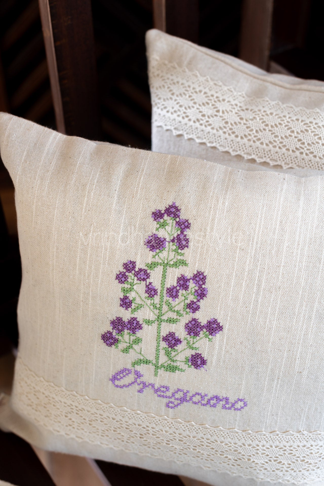 cotton cushion cover with embroidery and lace detailing -Single unit- 12x12 inches( Customisable)