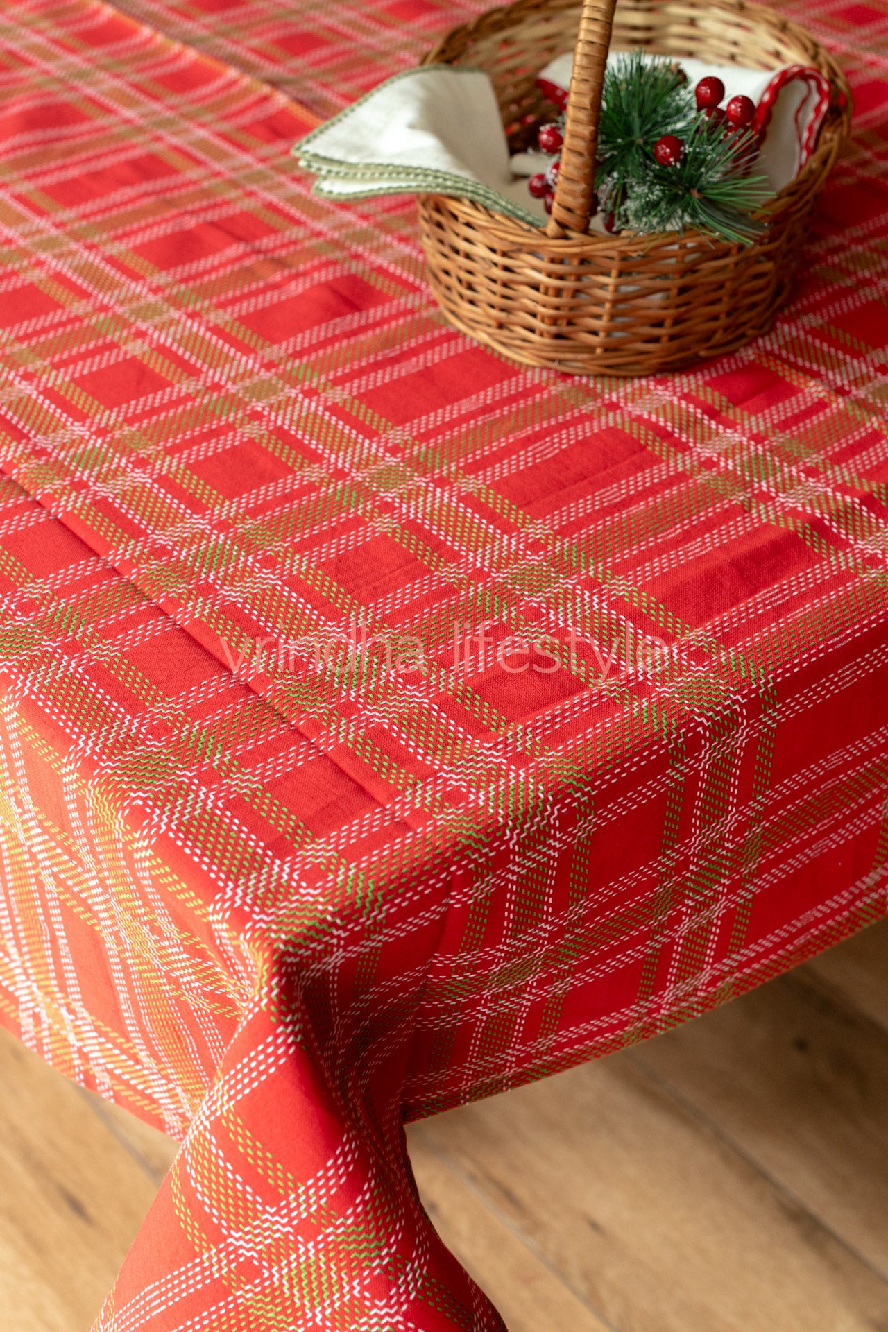 Handloom cotton table cloth-customisable