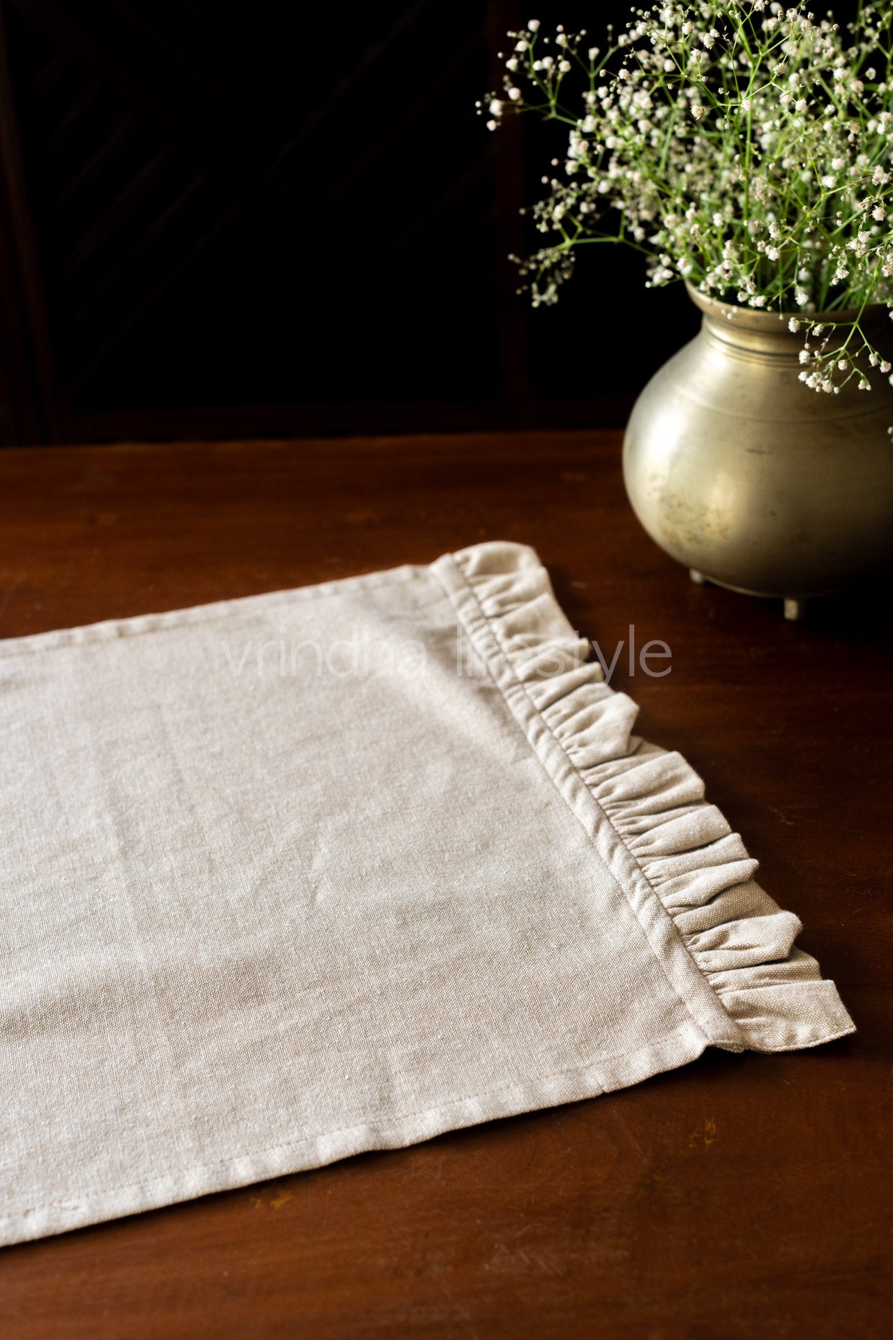 COTTON PLACEMATS with frill-Set of 2 placemats
