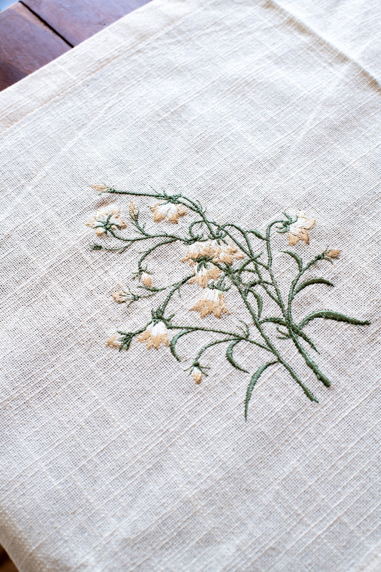 Cotton table runner with embroidery - 14x50 inches-customisable