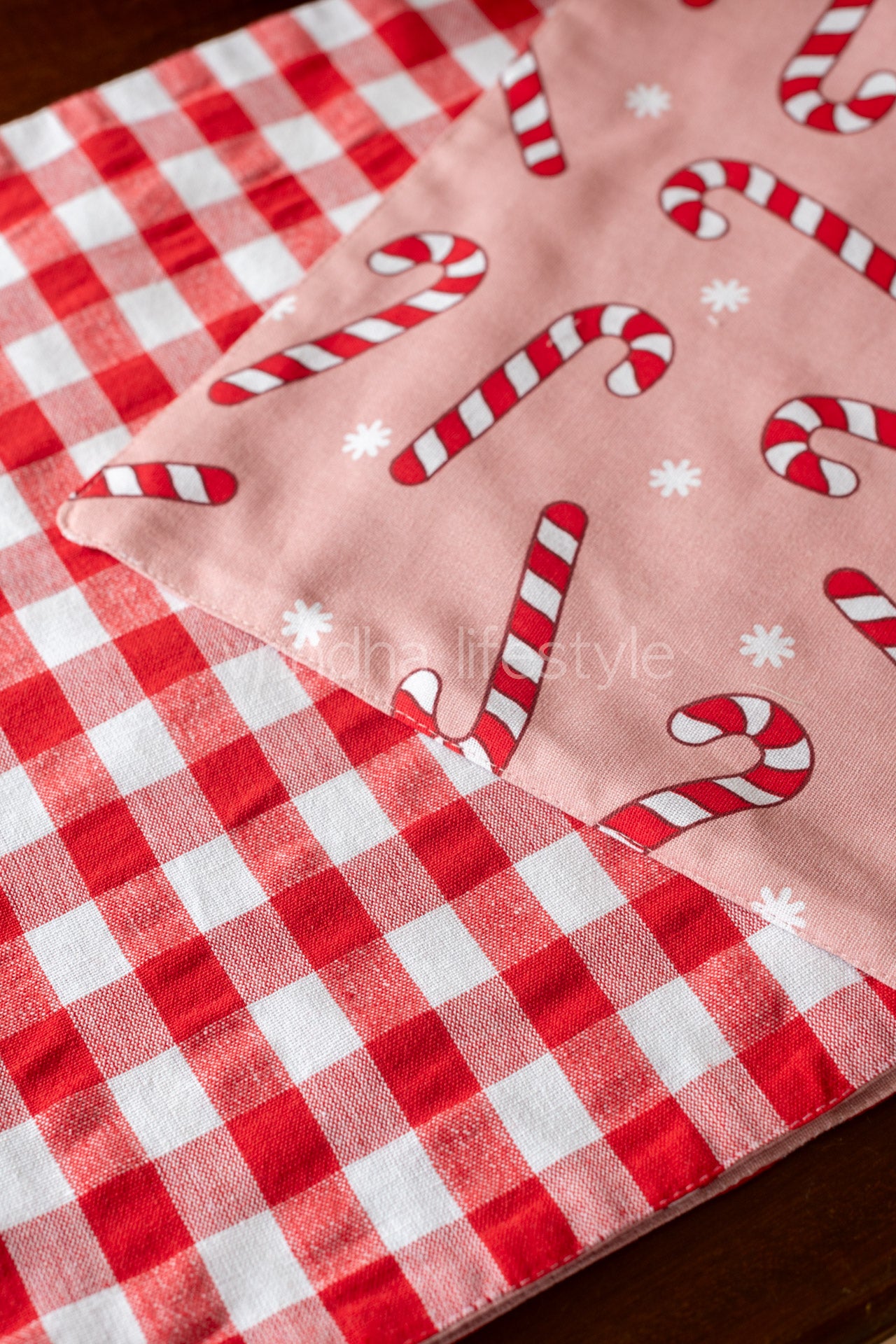 Reversible cotton table runner -14x66 inches-customisable