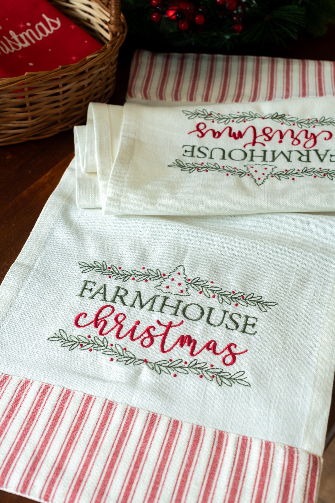 Cotton table runner with embroidery and lace detailing - 12.5x56 inches-customisable