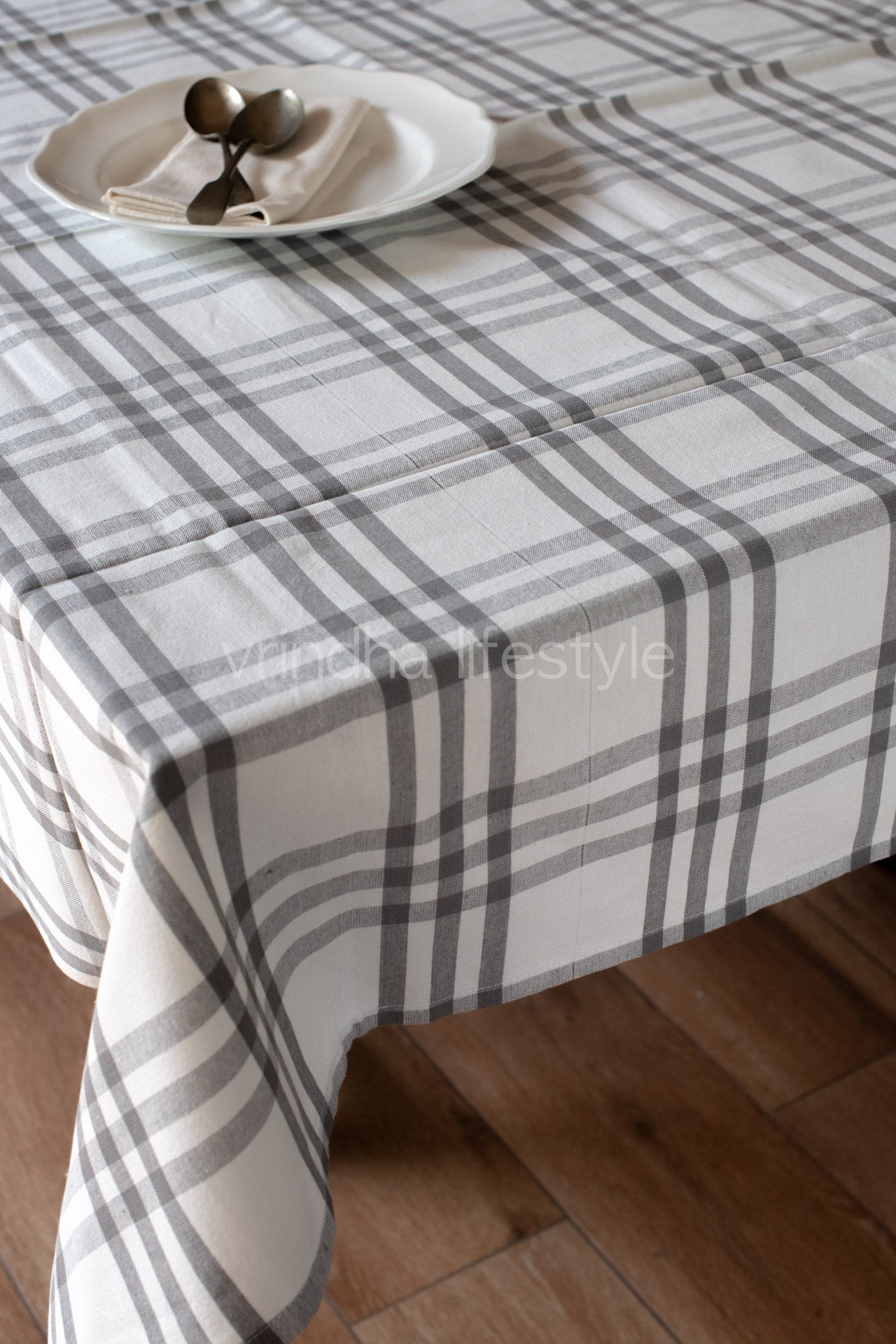 Woven checks table cloth -2/4 seater-customisable