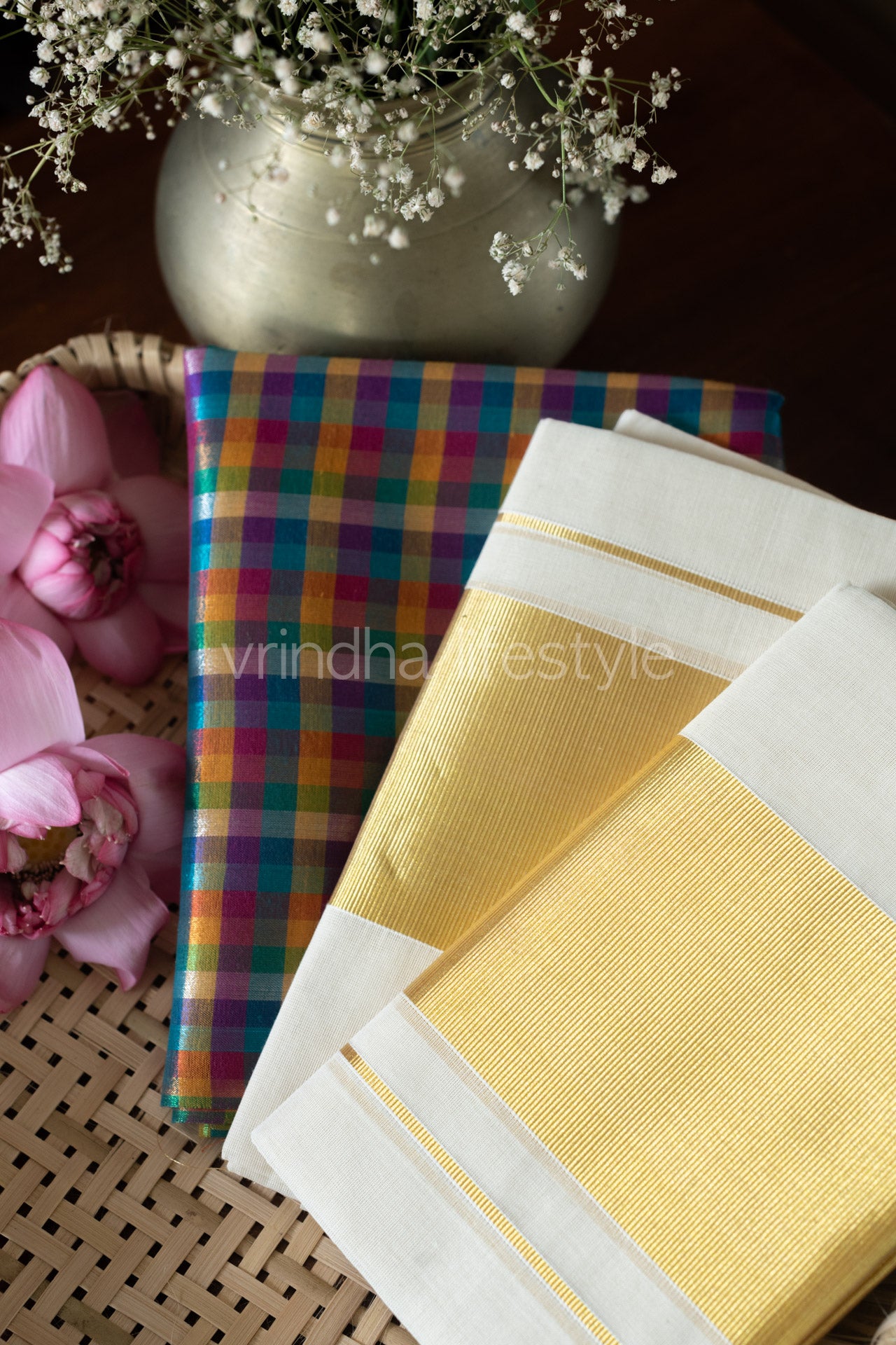 KERALA SET MUNDU-4 inch kasavu