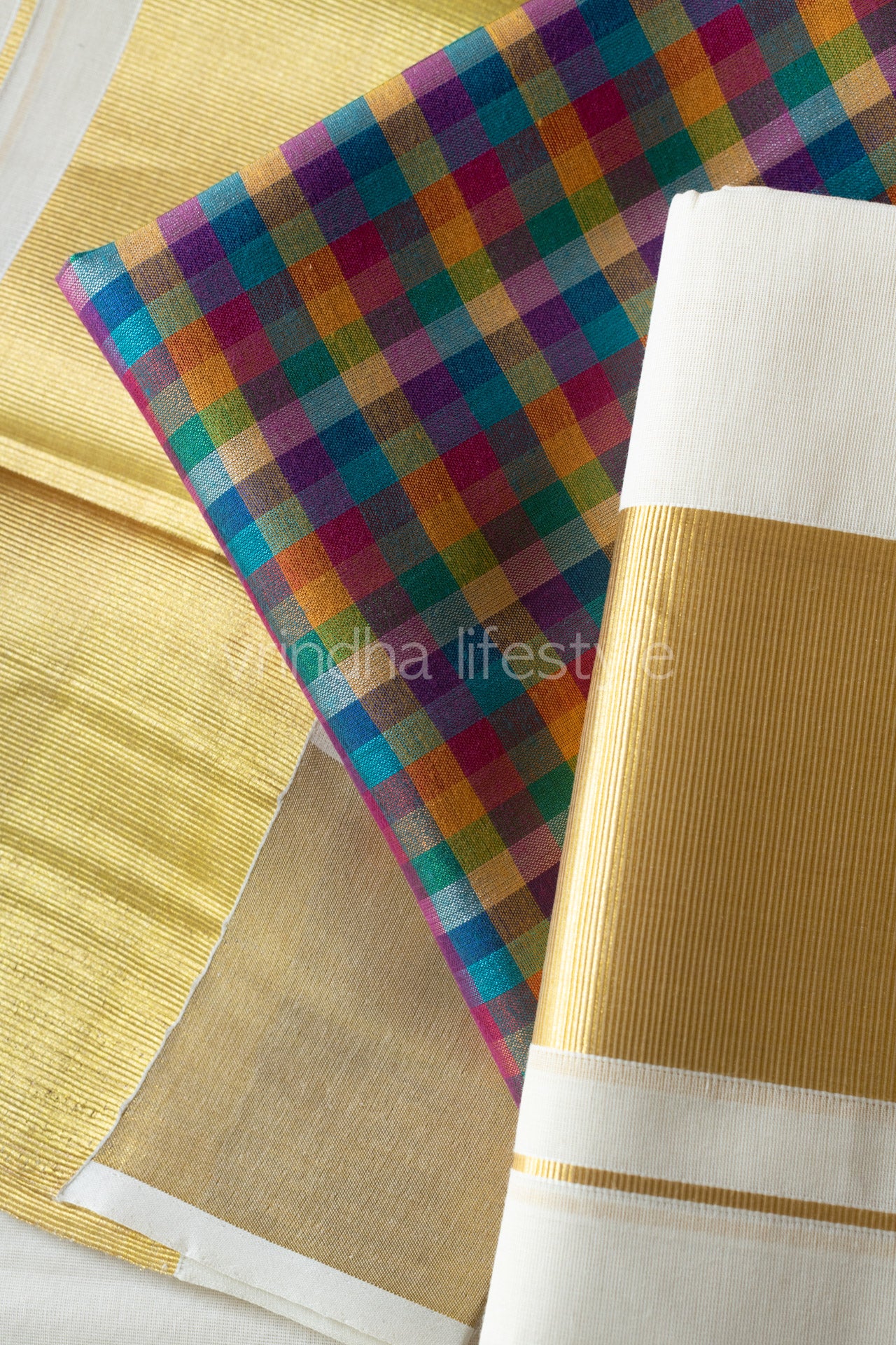 KERALA SET MUNDU-4 inch kasavu