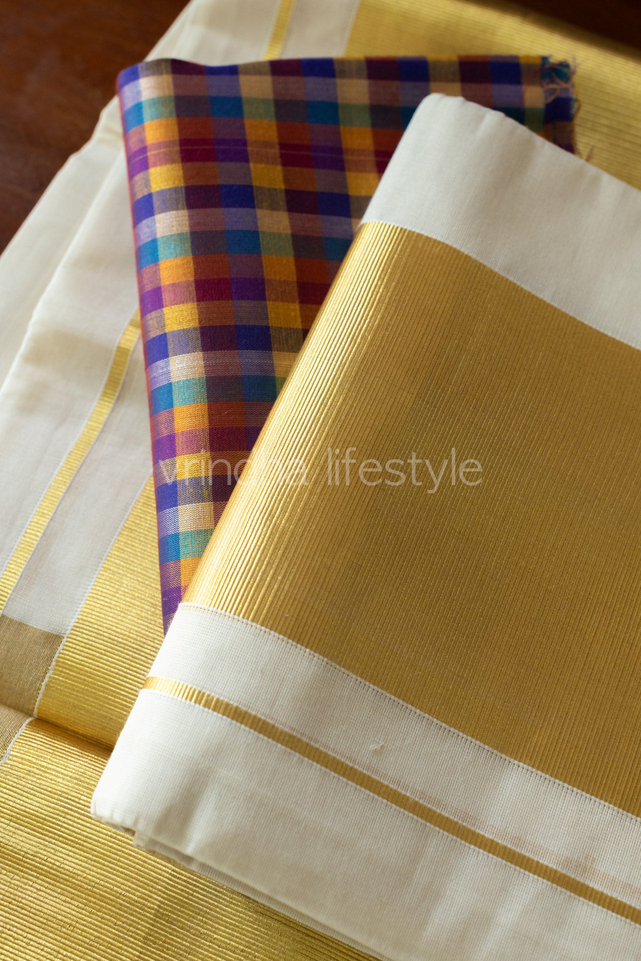 KERALA SET MUNDU-5 inch kasavu