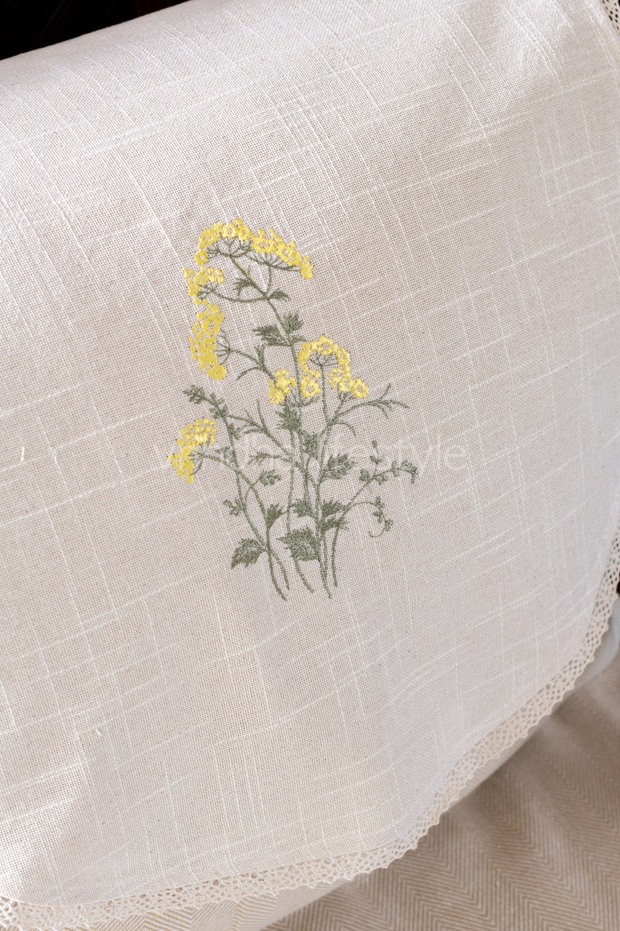 SOFA BACK COVER-with embroidery and lace detailing -Set of 5