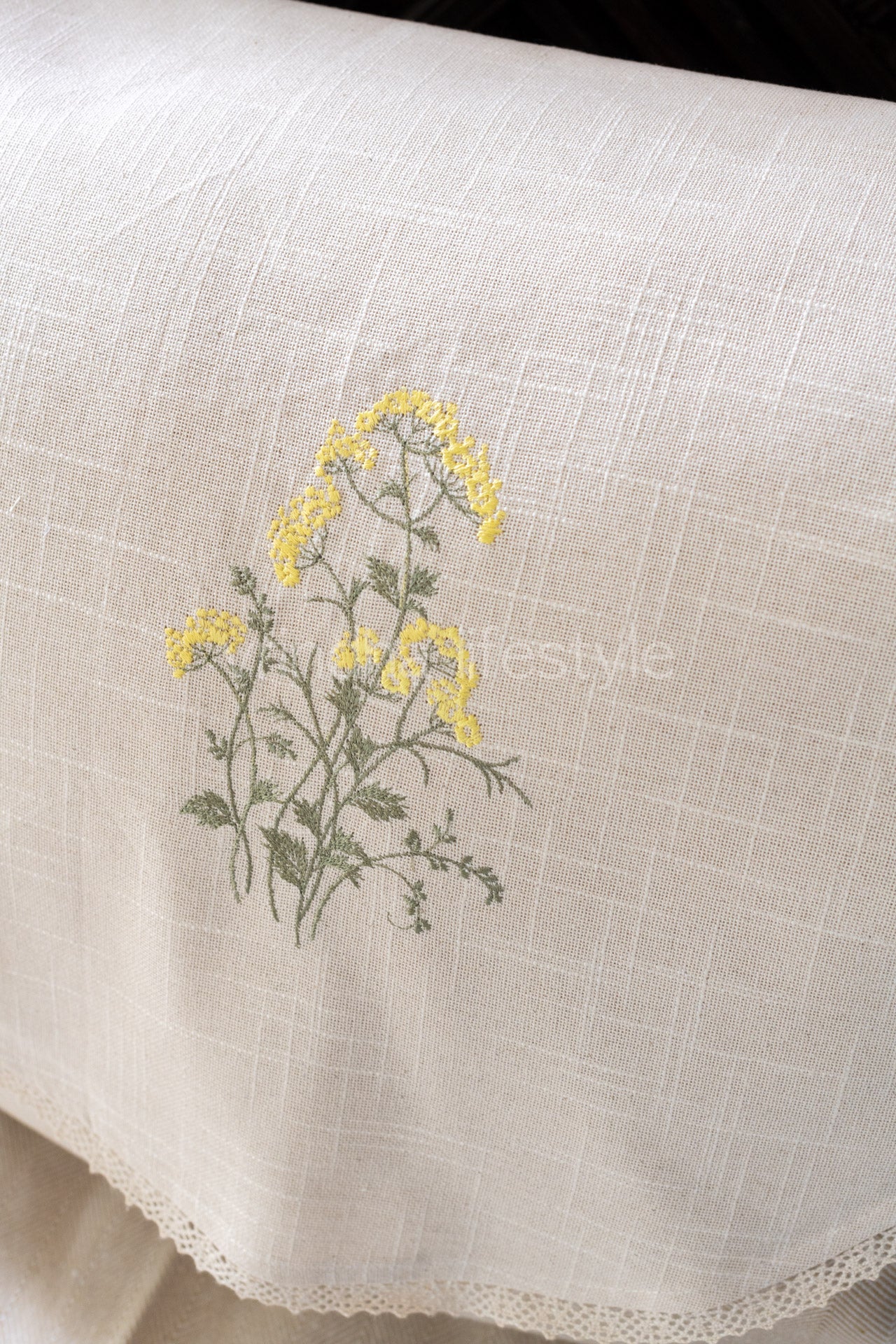 SOFA BACK COVER-with embroidery and lace detailing -Set of 5