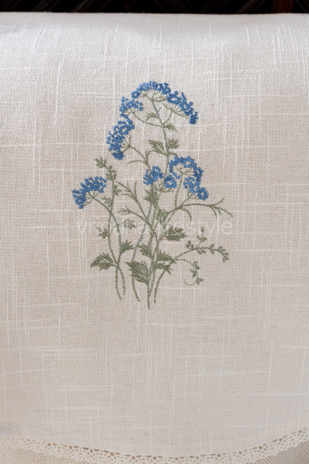 SOFA BACK COVER-with embroidery and lace detailing -Set of 5