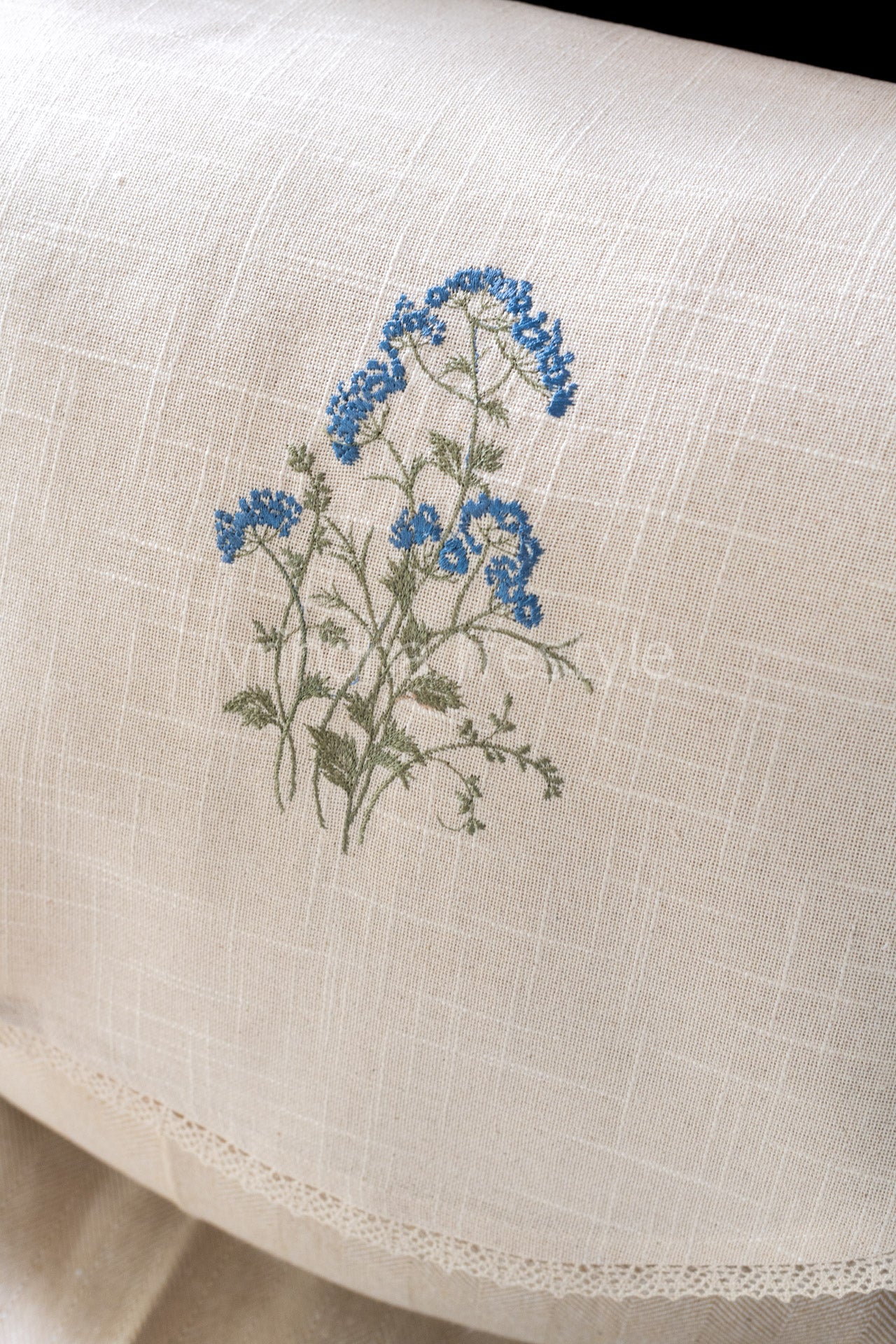 SOFA BACK COVER-with embroidery and lace detailing -Set of 5