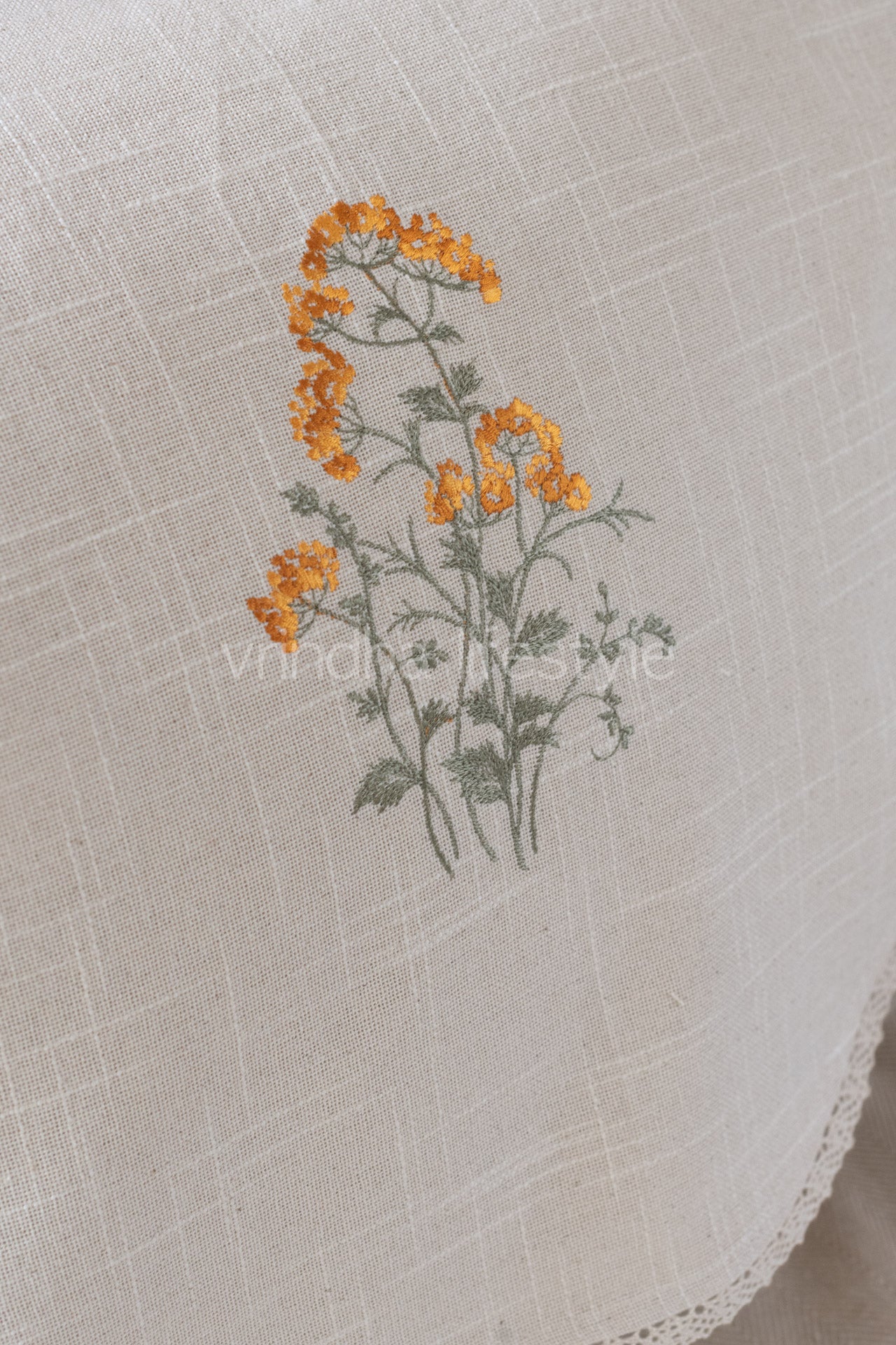 SOFA BACK COVER-with embroidery and lace detailing -Set of 5