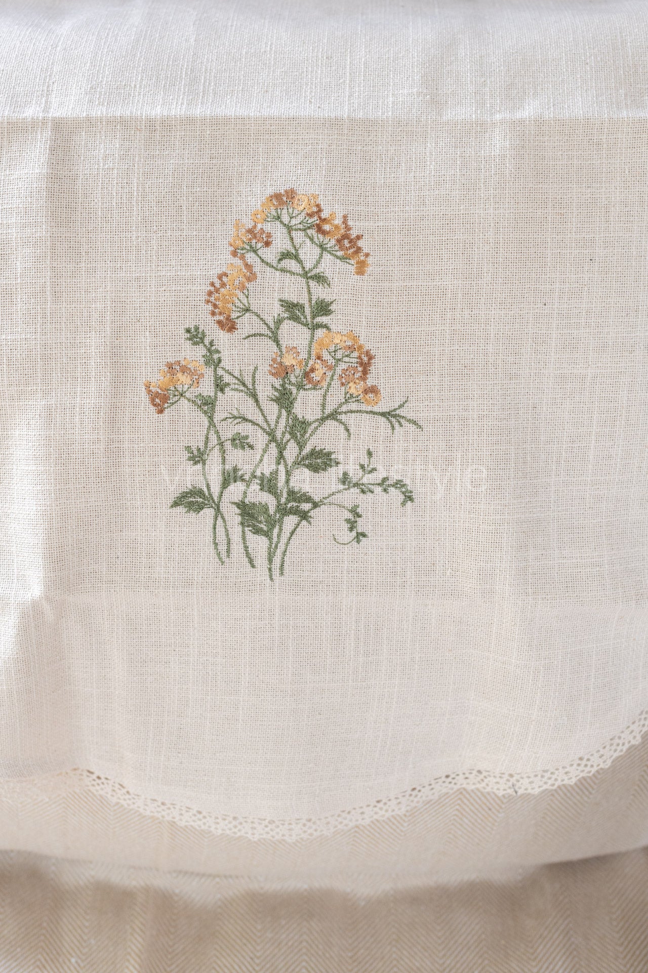 SOFA BACK COVER-with embroidery and lace detailing -Set of 5