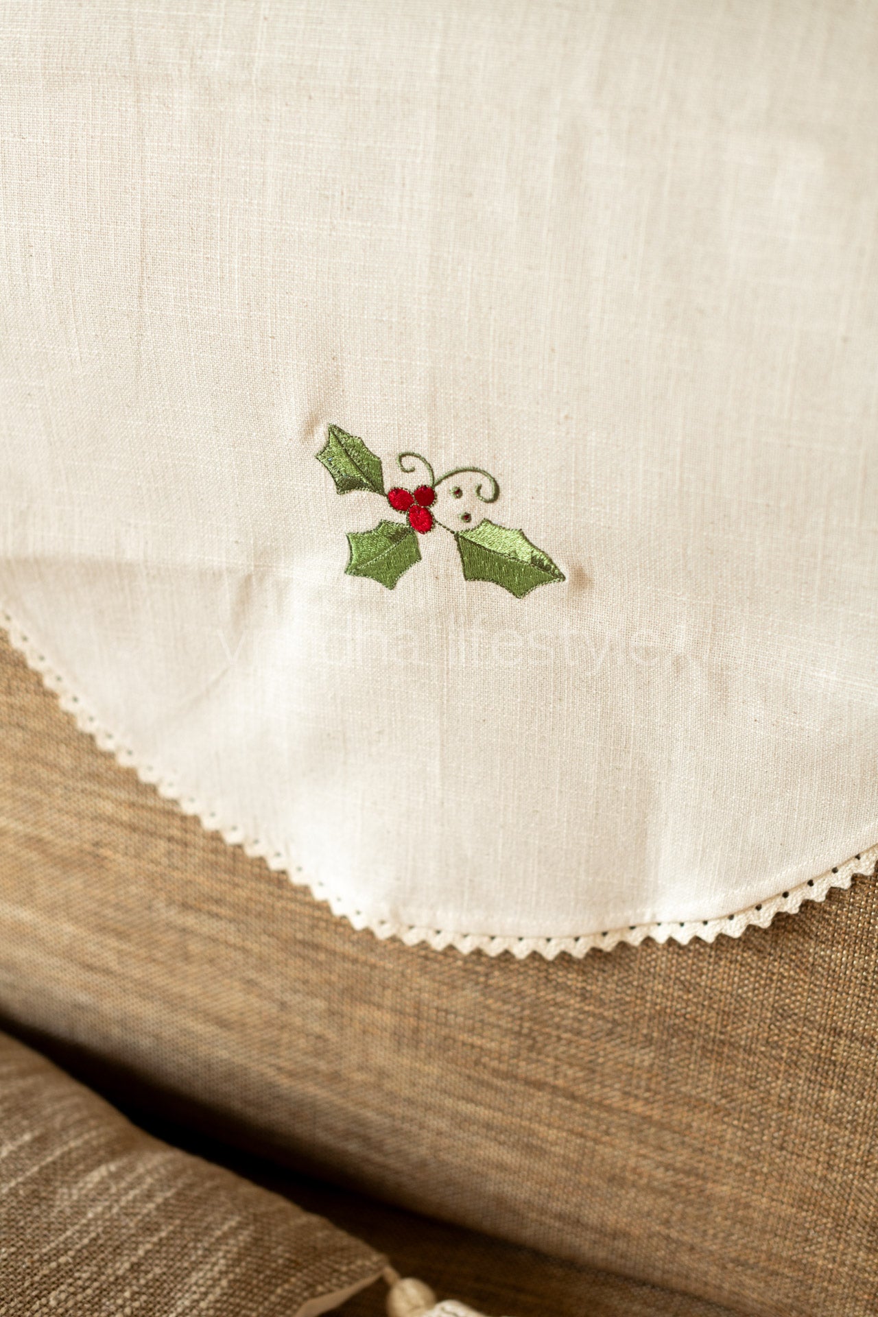 SOFA BACK COVER-with embroidery and lace detailing -Set of 5