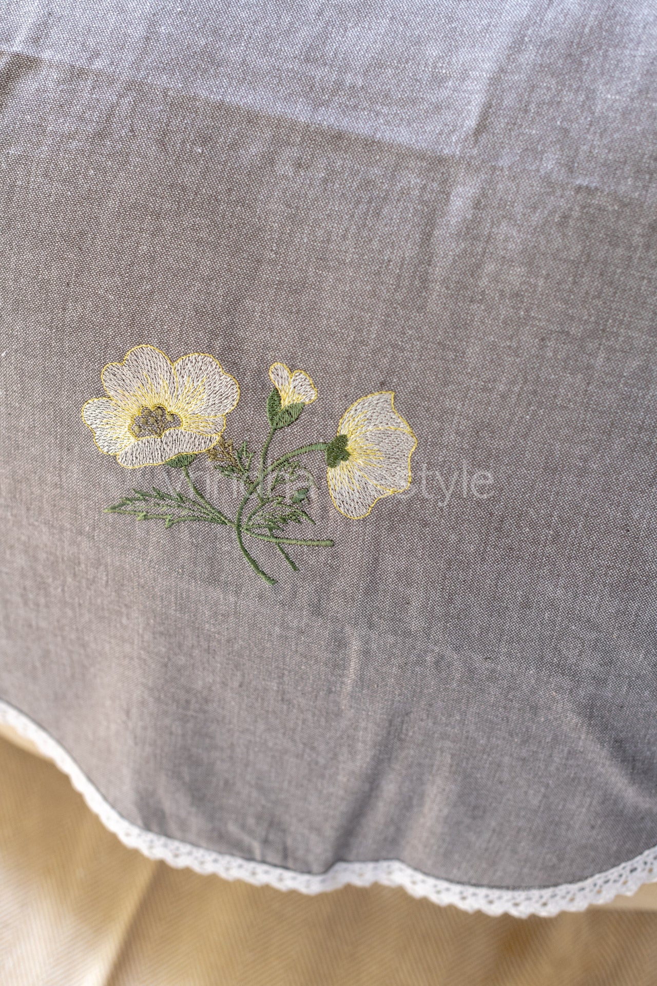 SOFA BACK COVER-with embroidery and lace detailing -Set of 5