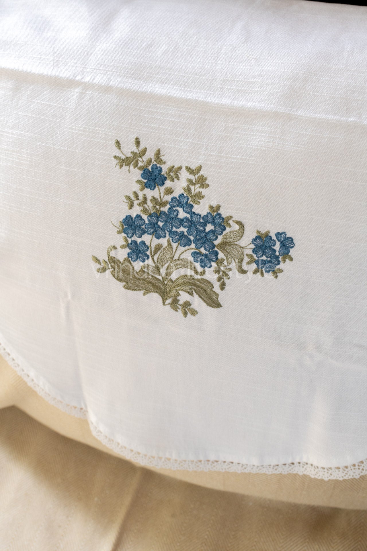 SOFA BACK COVER-with embroidery and lace detailing -Set of 5