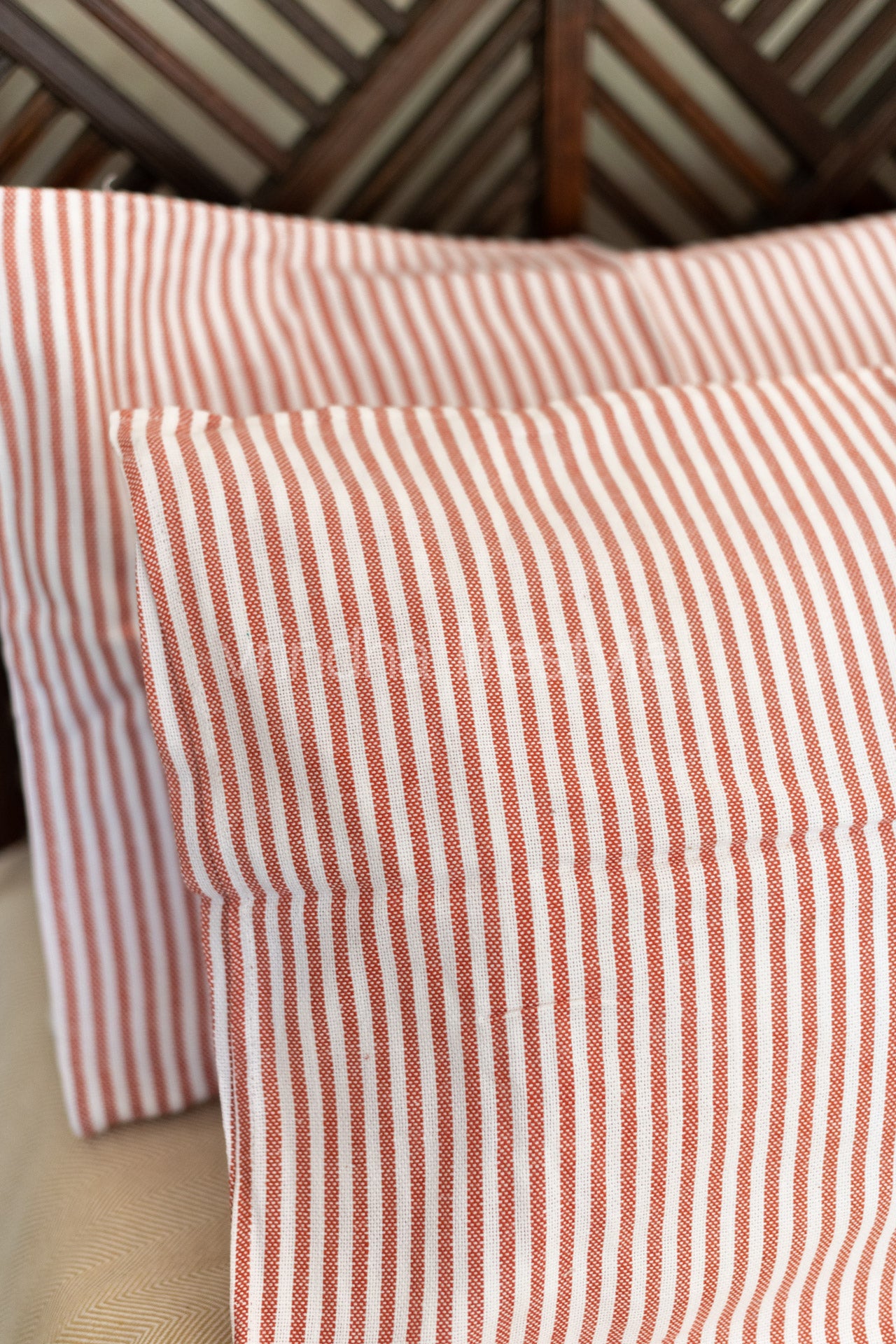 Woven cotton pillow cover-set of 2