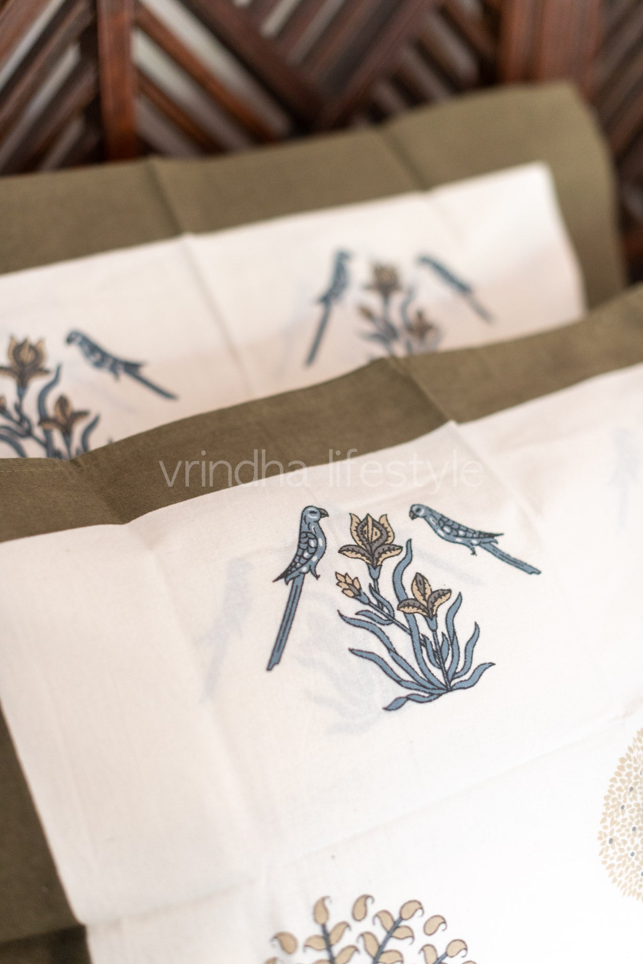 Printed cotton pillow cover-set of 2- 20x30 inches