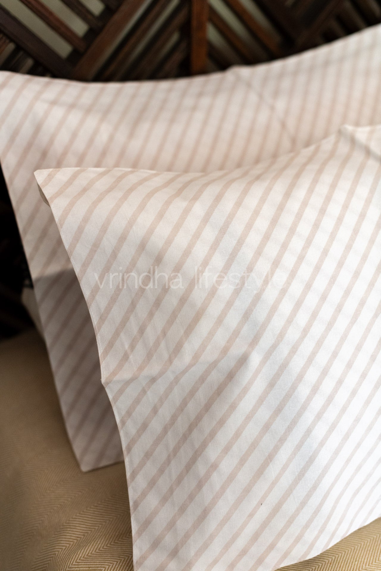 Printed cotton pillow cover-set of 2