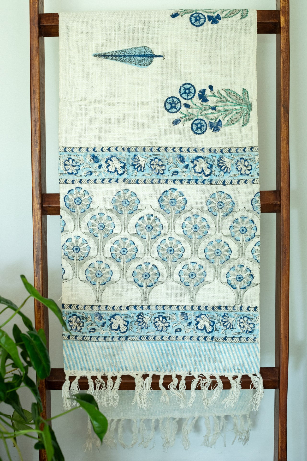 Hand Block printed TNT table runner-Jute